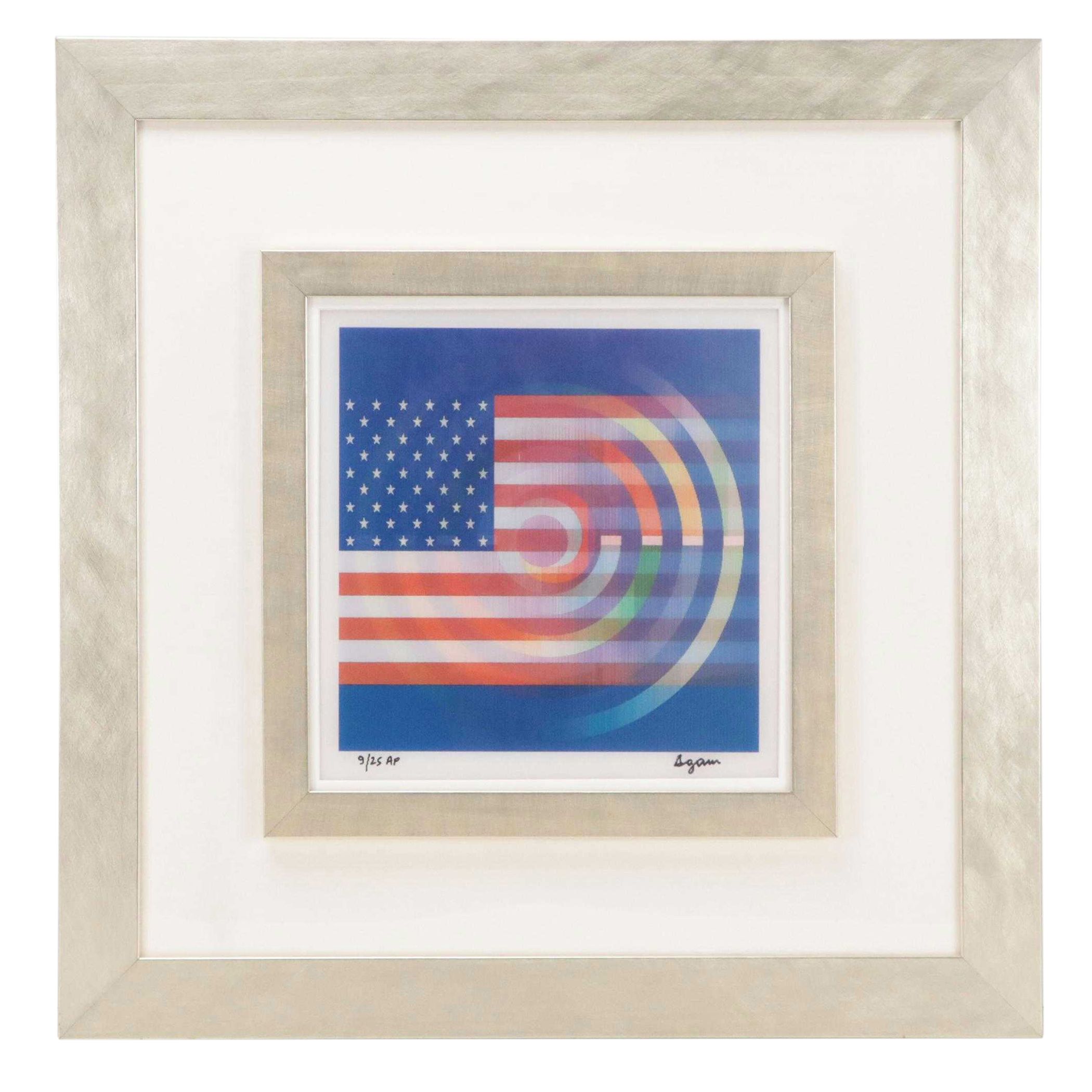 Yaacov Agam Kinetic Agamograph "USA Double Rainbow"