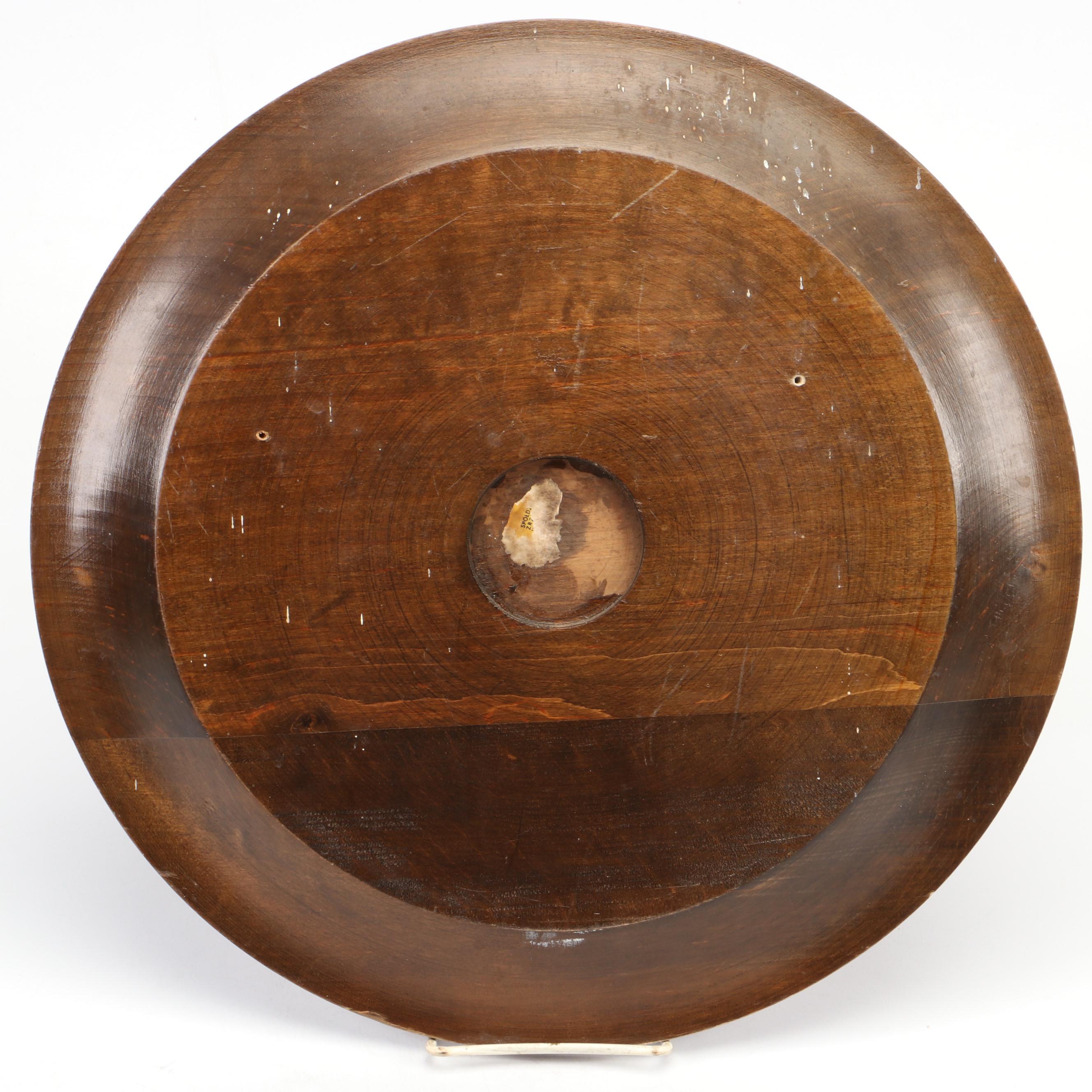 Syroco Carved Wood Decorative Plate Display Shelves With Polish Hand-Carved Tray