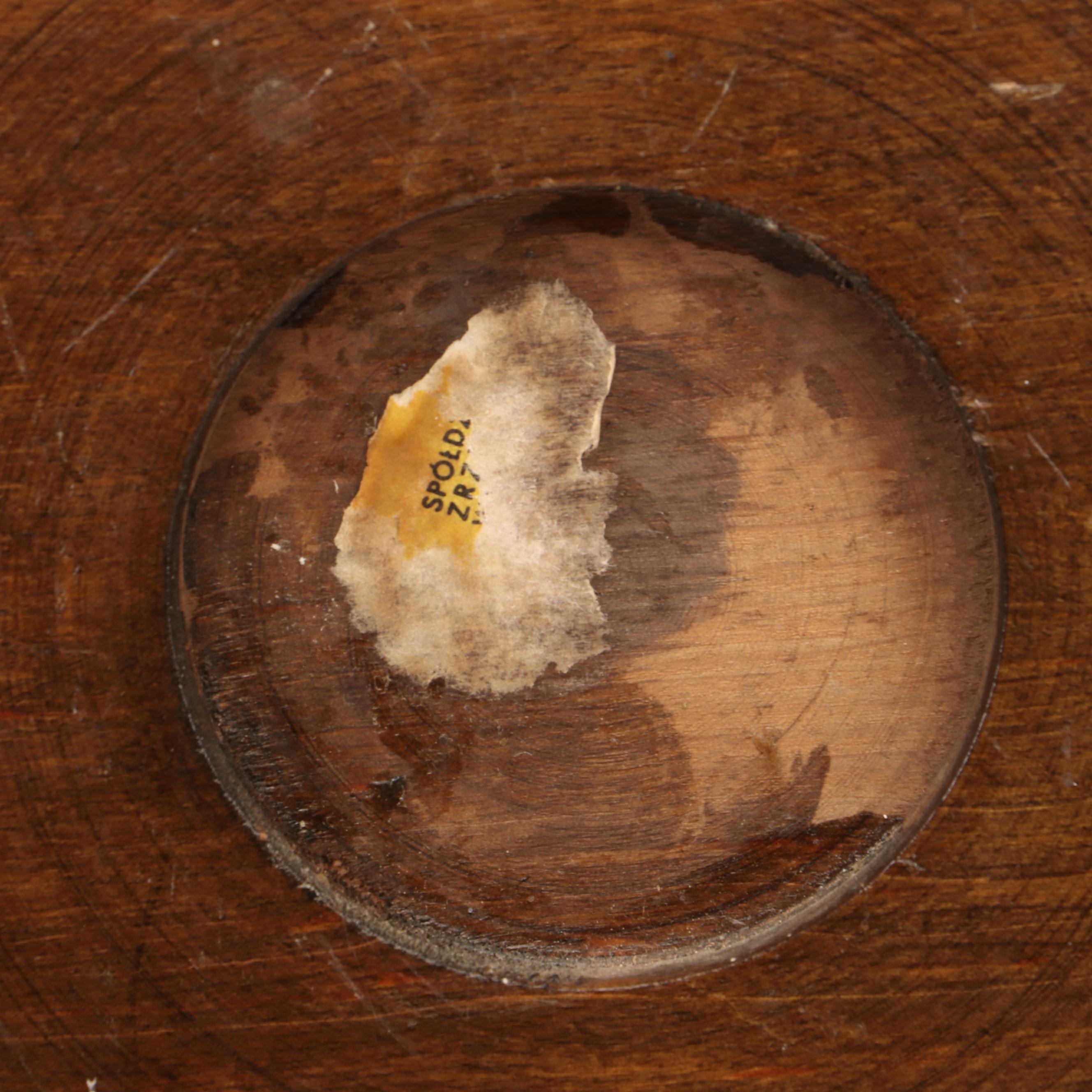 Syroco Carved Wood Decorative Plate Display Shelves With Polish Hand-Carved Tray