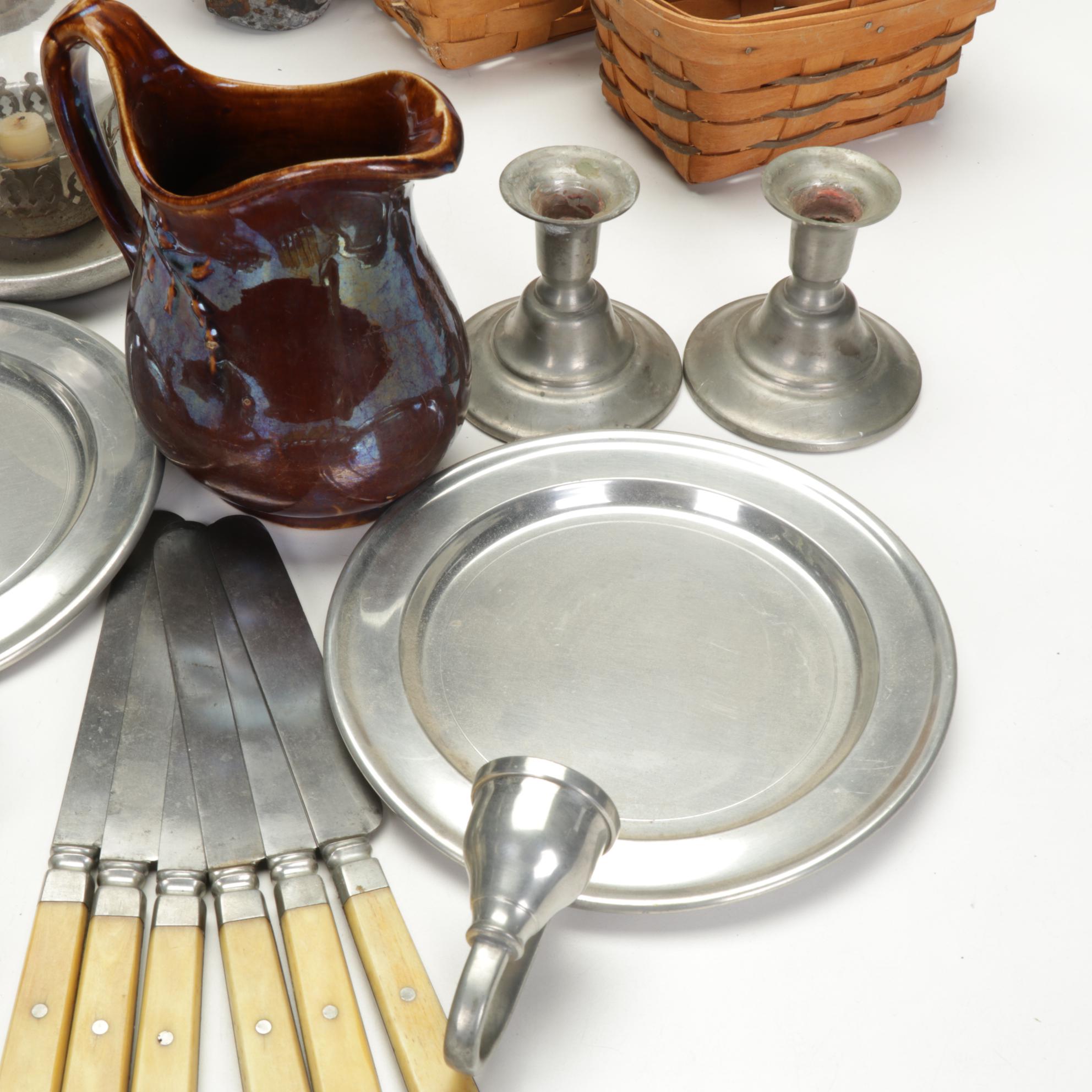 Longaberger Baskets, Utensils, Pewter Table Accessories and Other Decor