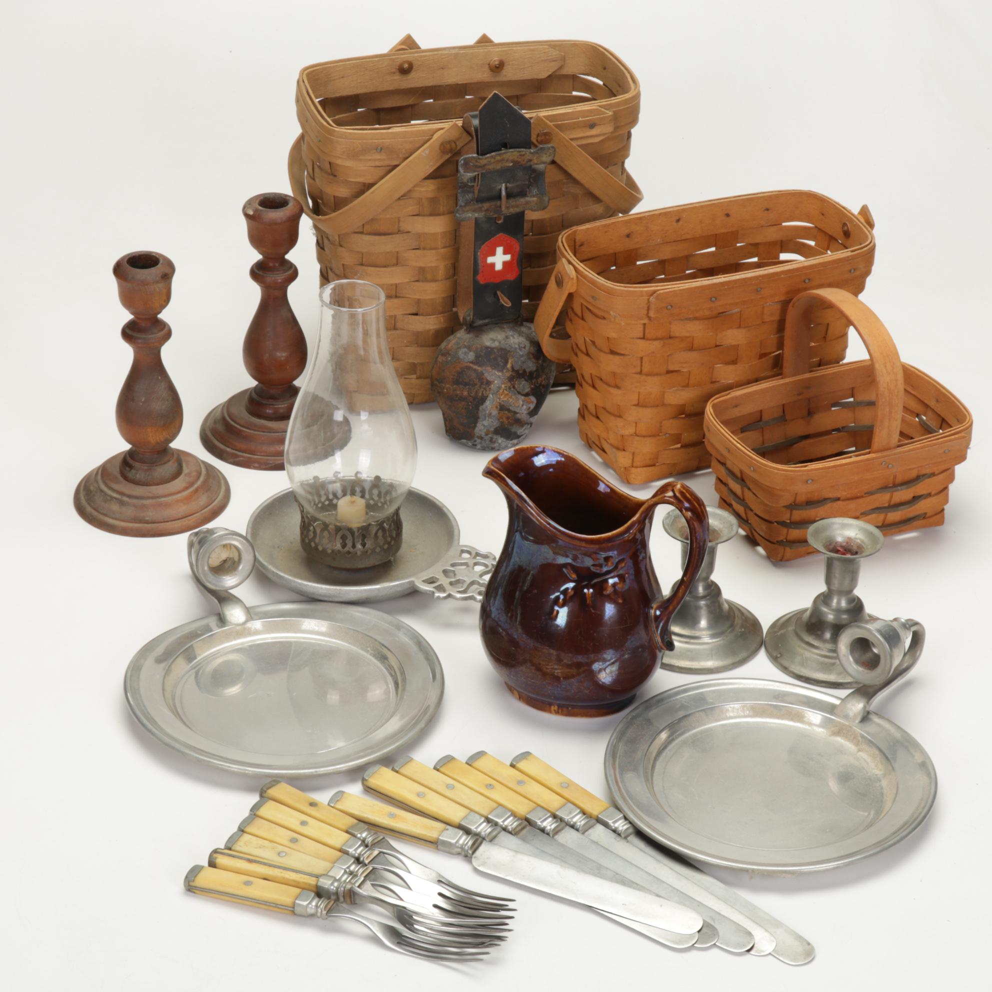 Longaberger Baskets, Utensils, Pewter Table Accessories and Other Decor