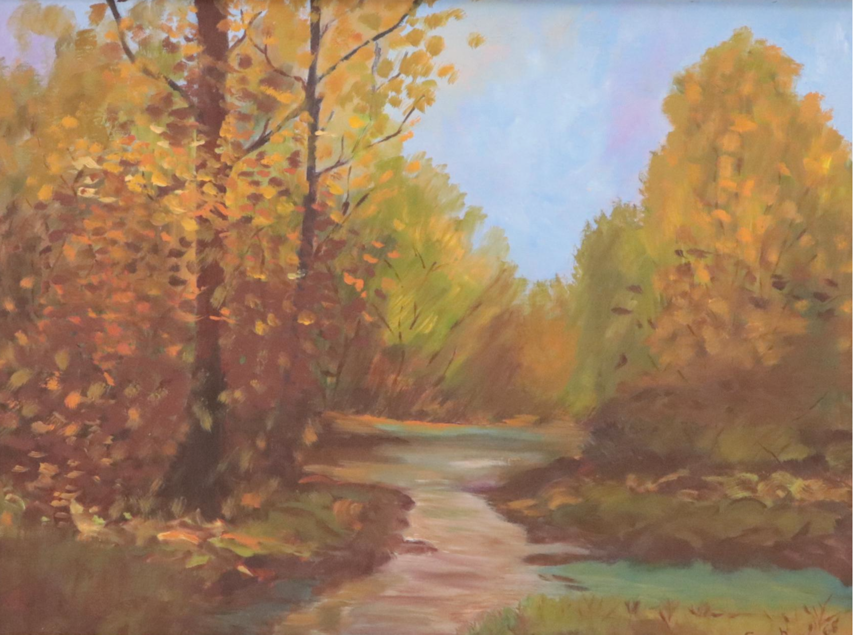 Geneva Bass Oil Painting "Peace in the Woods", 1968