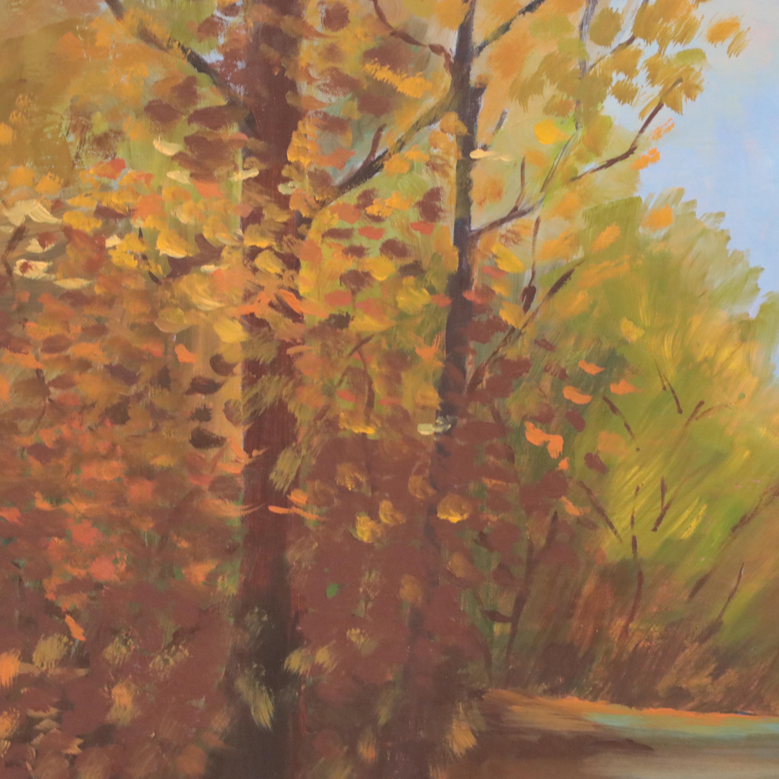 Geneva Bass Oil Painting "Peace in the Woods", 1968