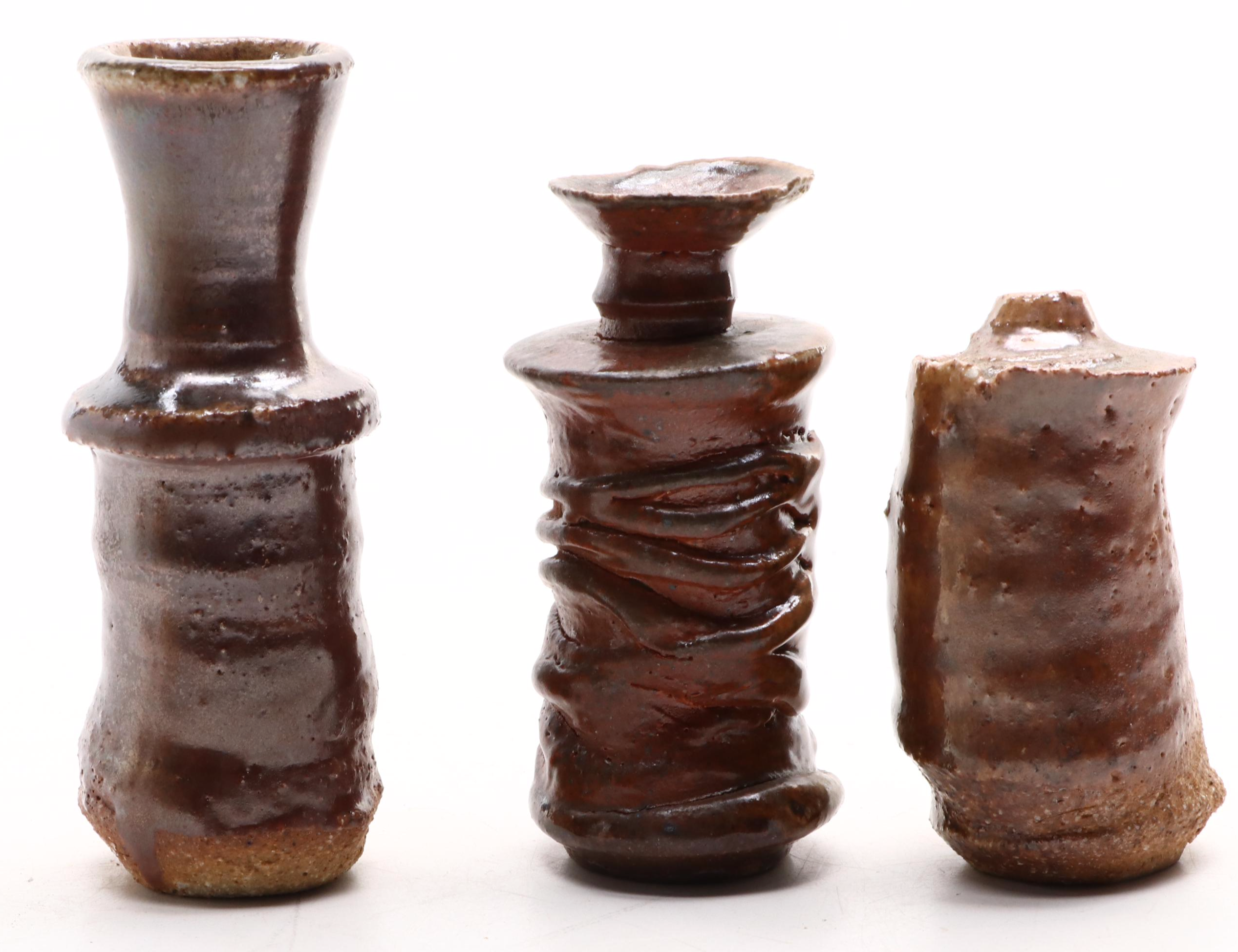 Stoneware Art Pottery Bottle Vases