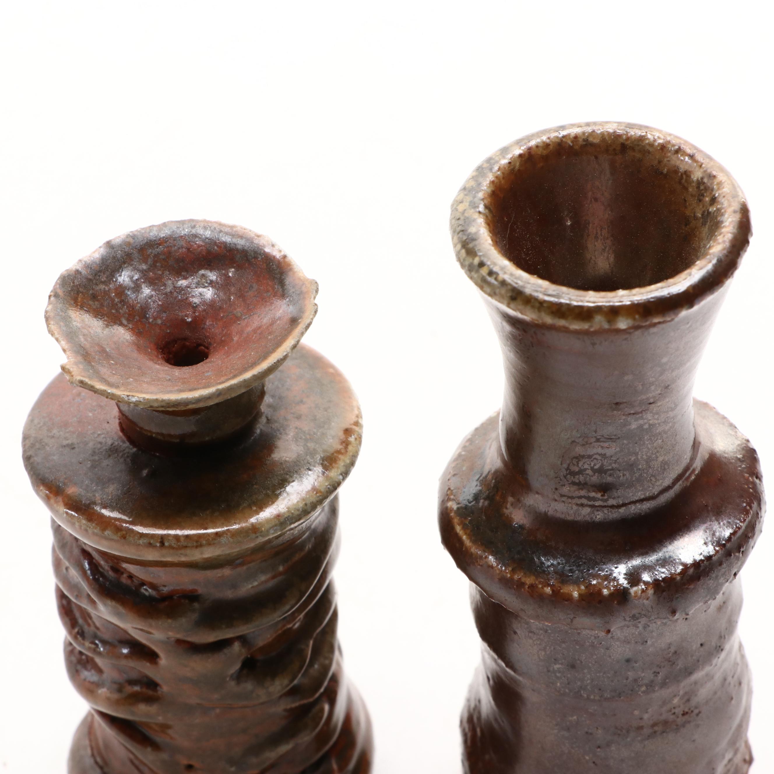 Stoneware Art Pottery Bottle Vases