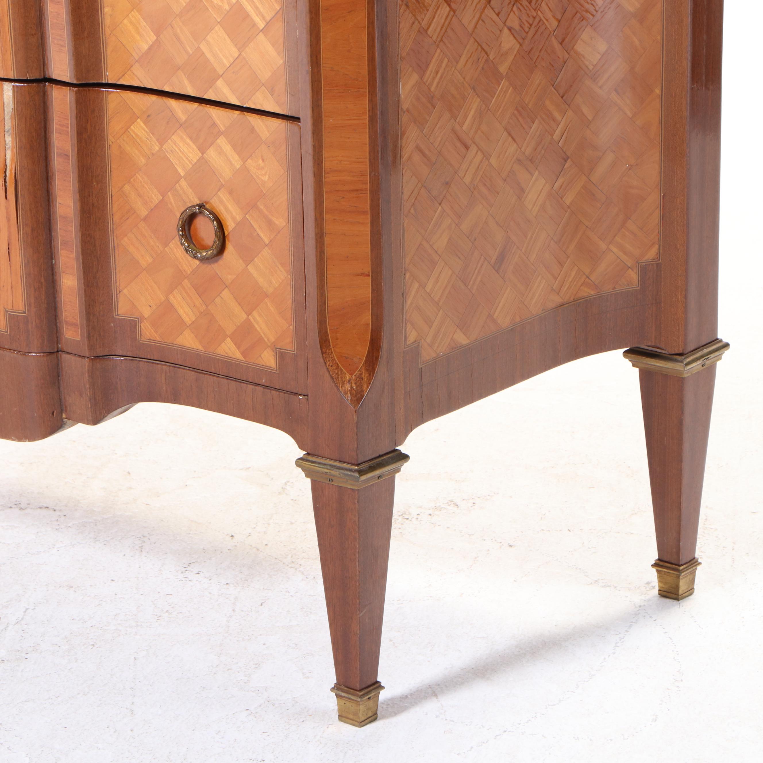 Maison François Daïdé Louis XVI Style Gilt Metal, Marquetry, and Marble Commode