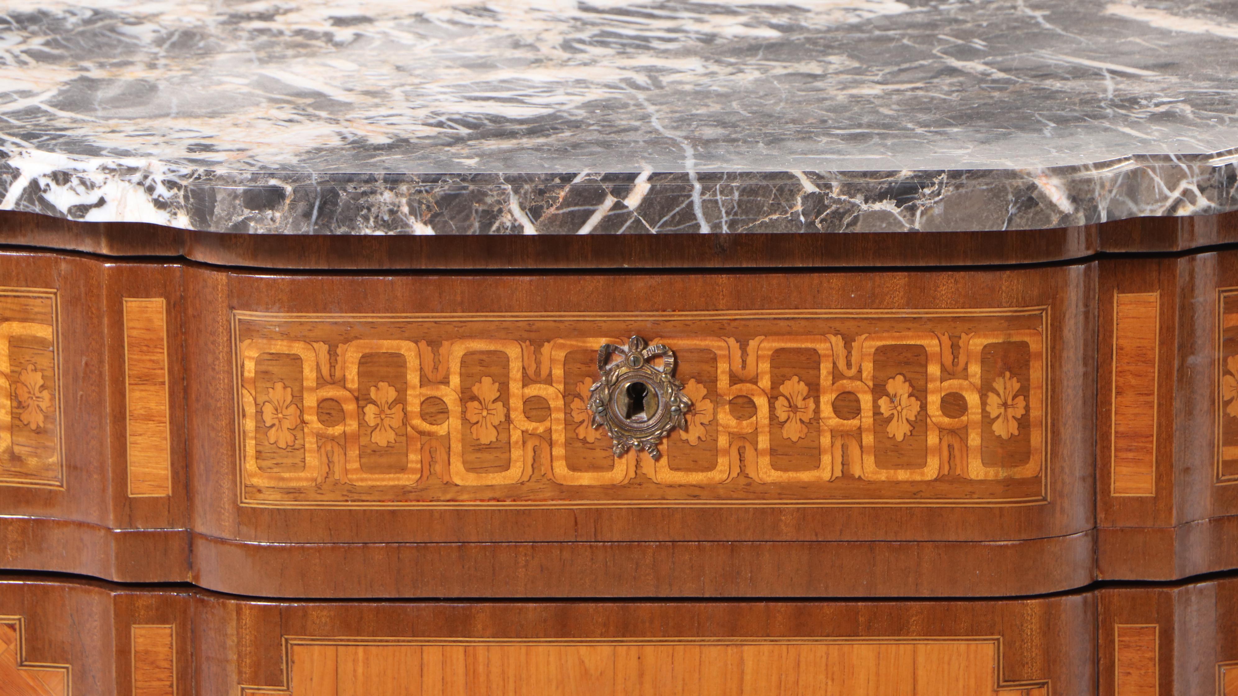 Maison François Daïdé Louis XVI Style Gilt Metal, Marquetry, and Marble Commode