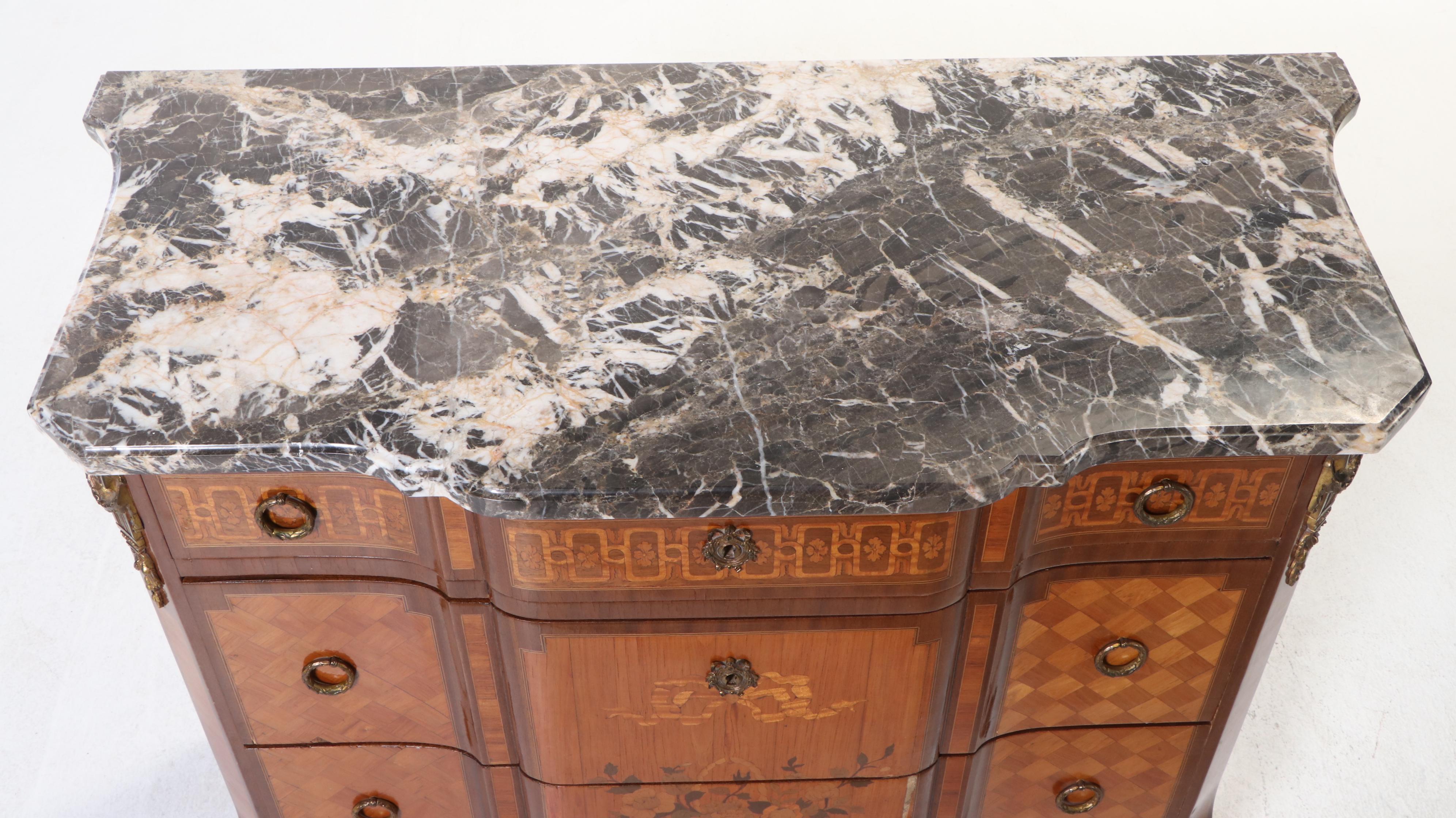 Maison François Daïdé Louis XVI Style Gilt Metal, Marquetry, and Marble Commode