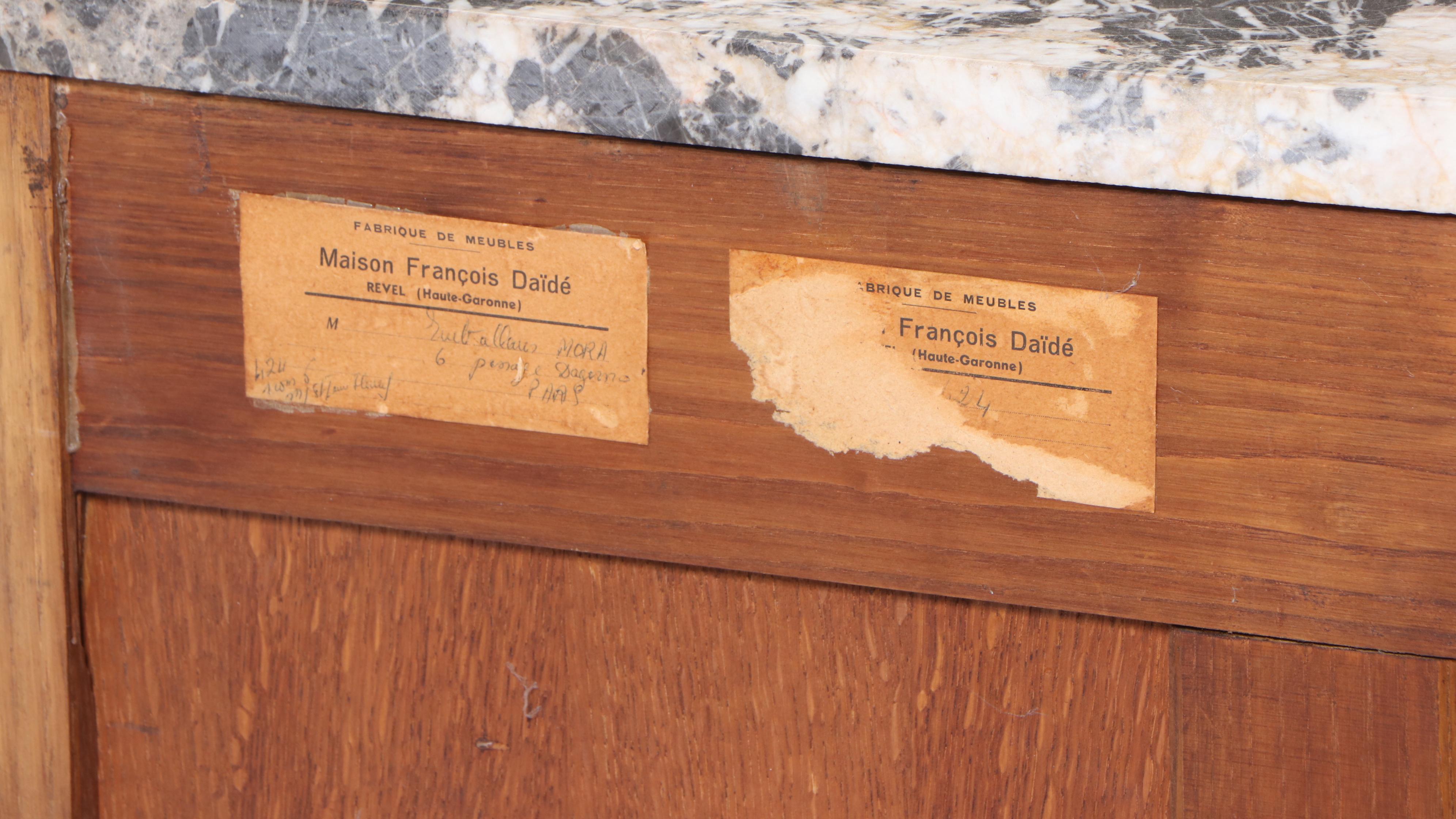 Maison François Daïdé Louis XVI Style Gilt Metal, Marquetry, and Marble Commode