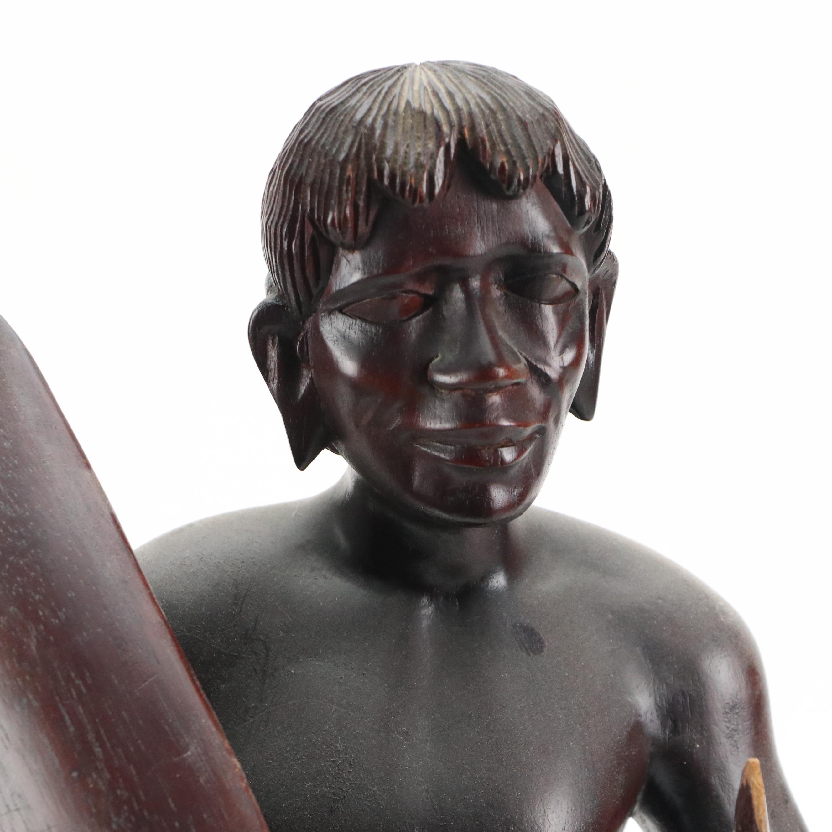 Philippine Carved Ifugao Warrior With Woven Wrap