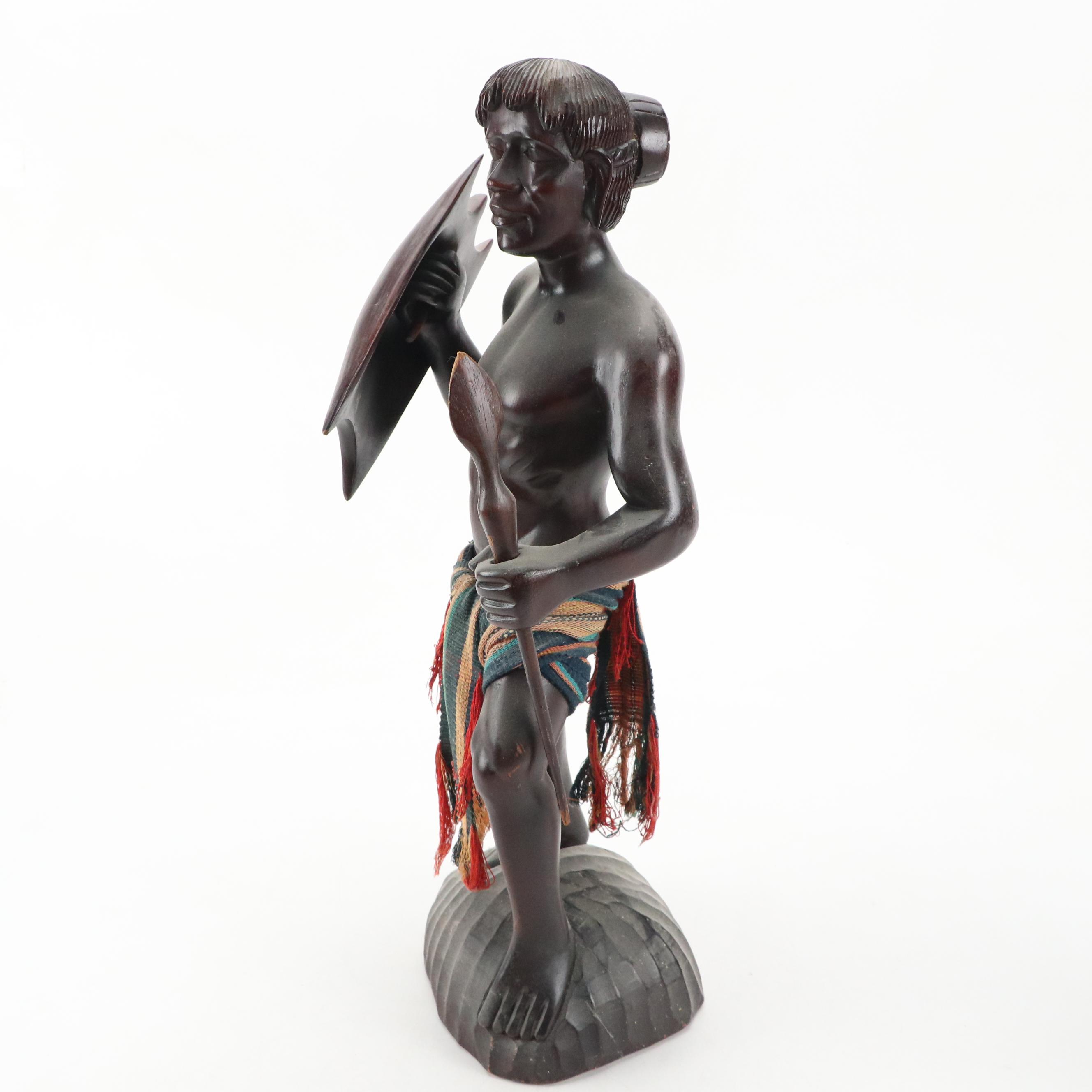 Philippine Carved Ifugao Warrior With Woven Wrap