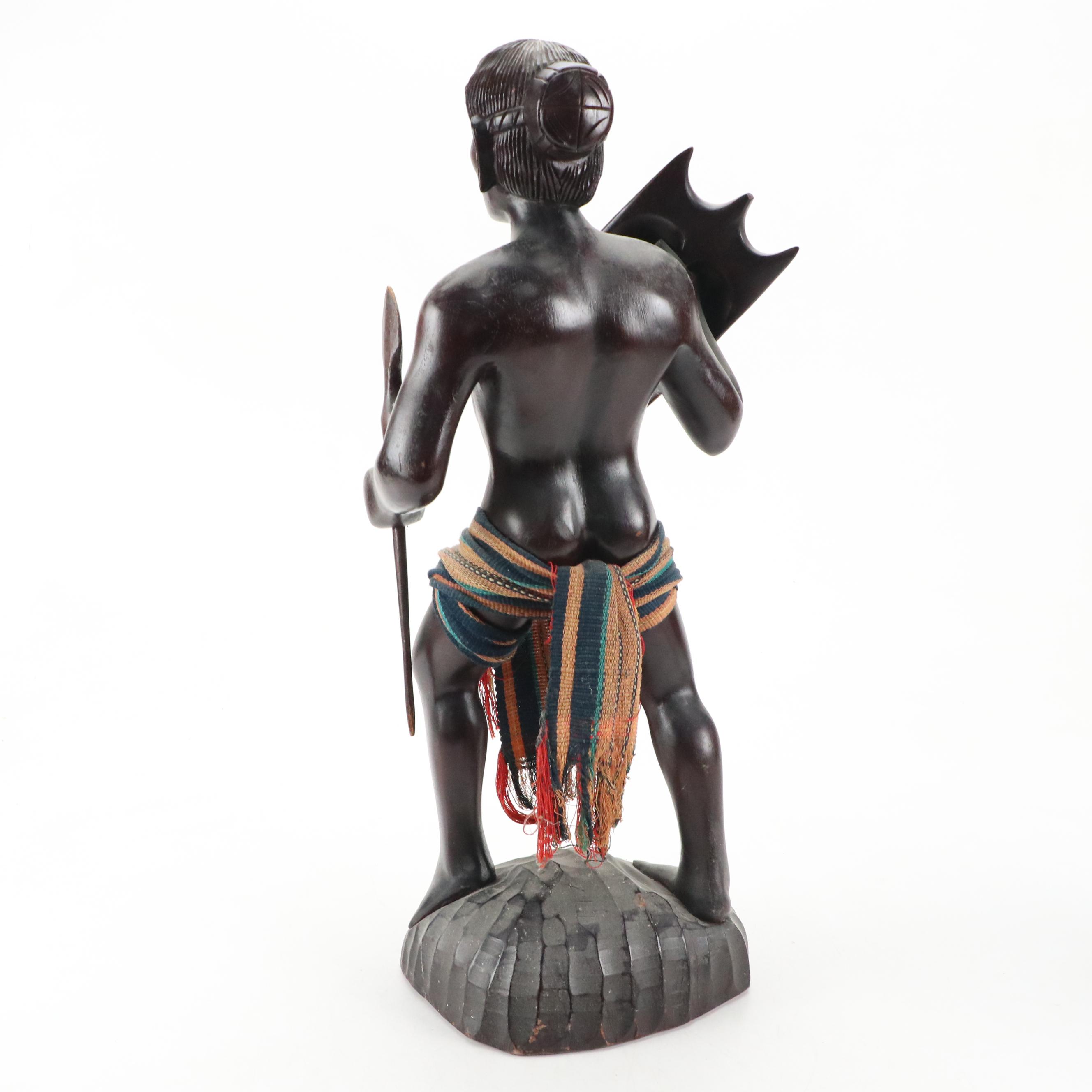 Philippine Carved Ifugao Warrior With Woven Wrap