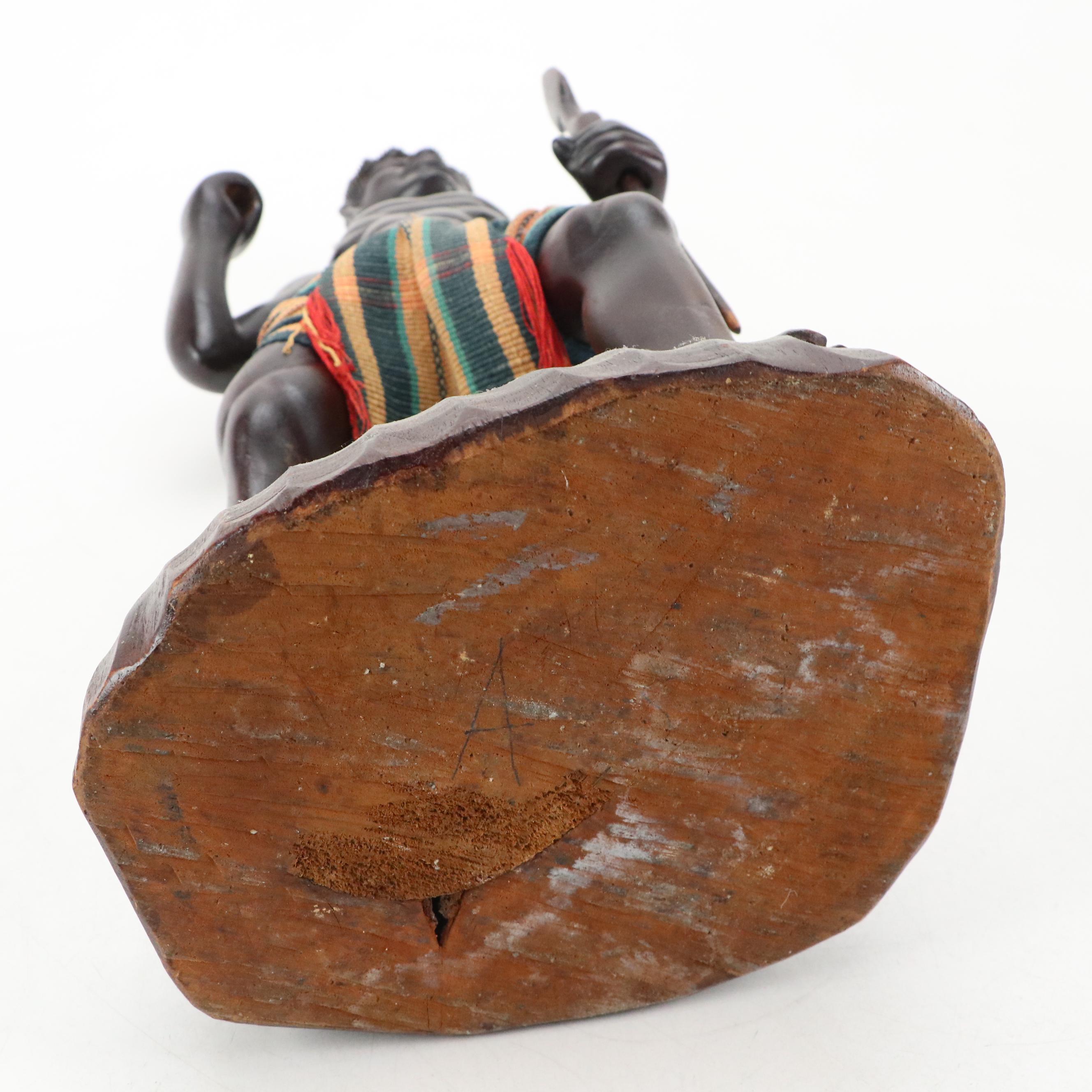 Philippine Carved Ifugao Warrior With Woven Wrap