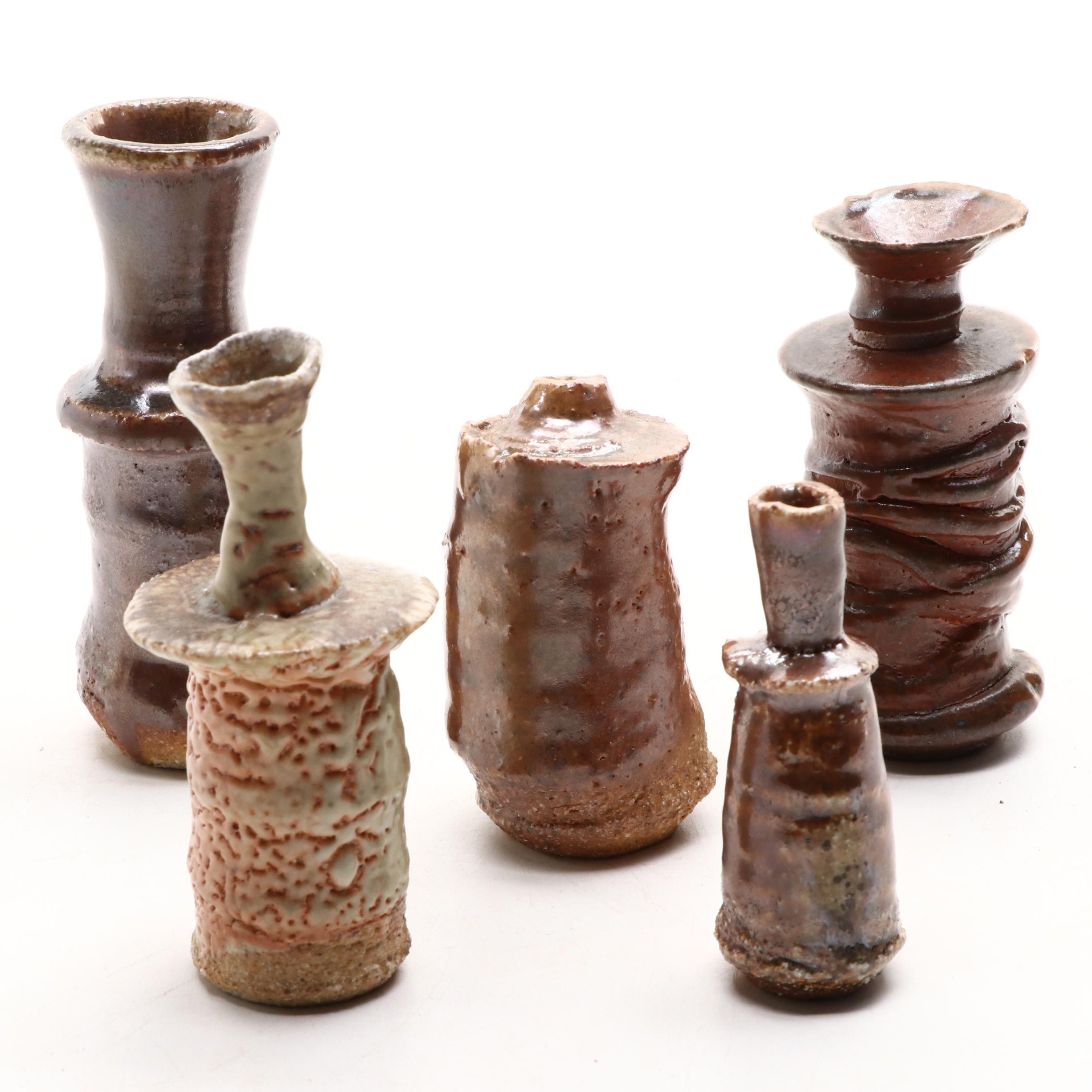 Stoneware Art Pottery Bottle Vases