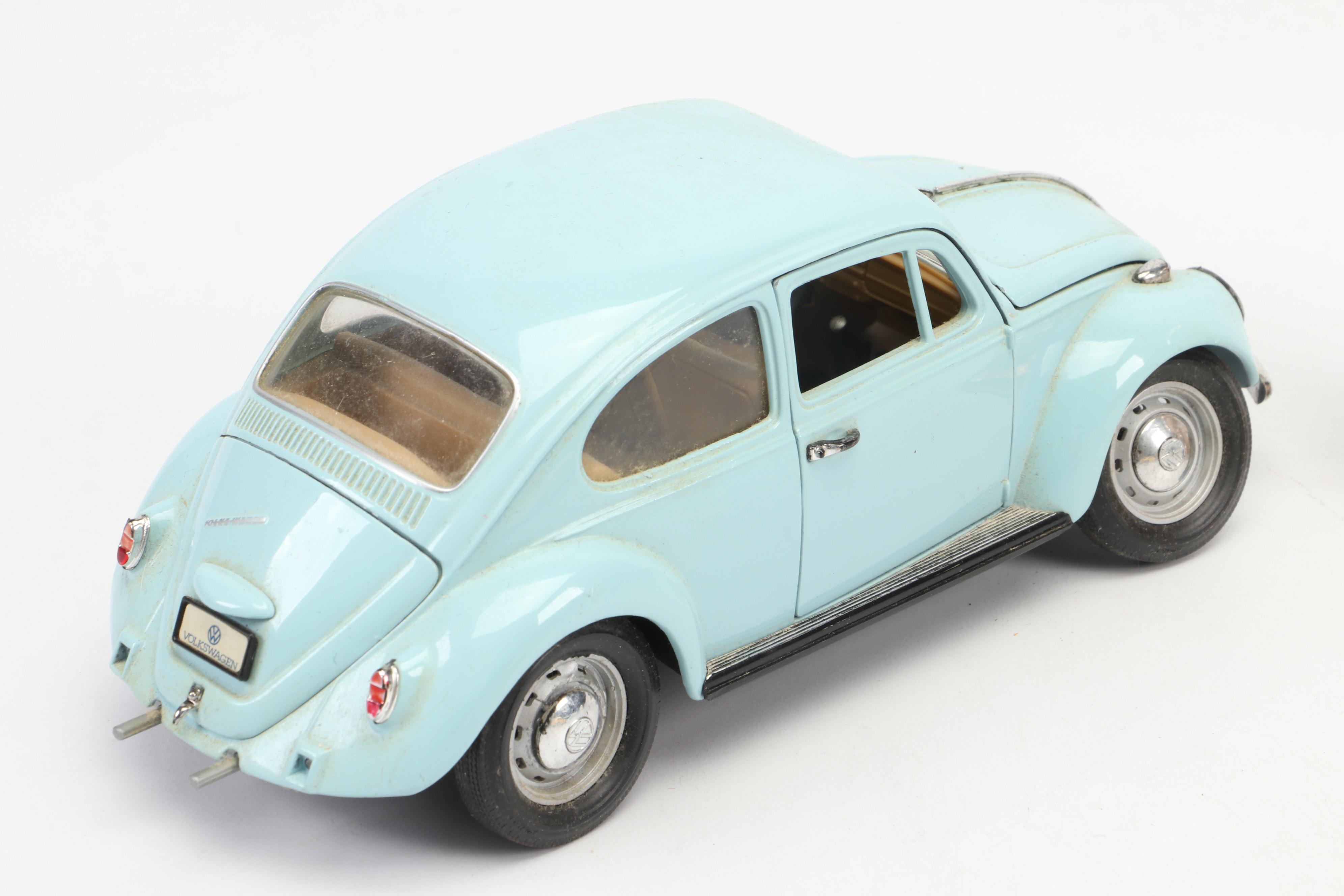 Japanese Ceramic Pierrot Trinket Dishes, VW Beetle Models, and Football Trophy