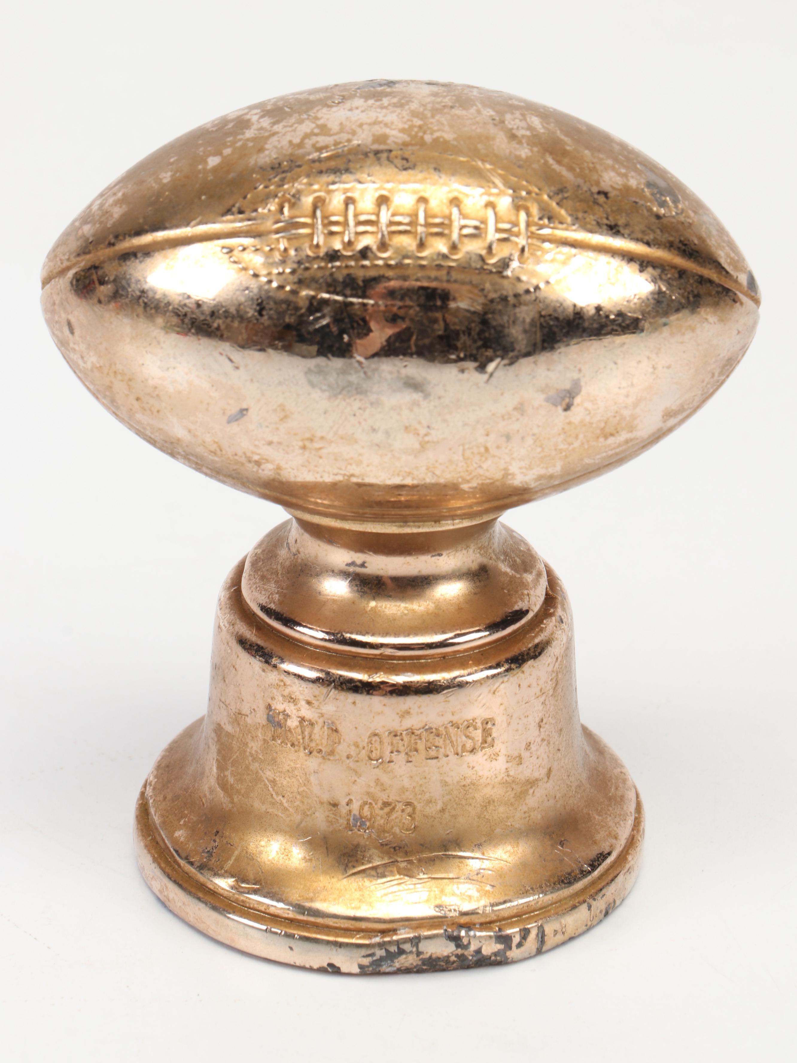 Japanese Ceramic Pierrot Trinket Dishes, VW Beetle Models, and Football Trophy