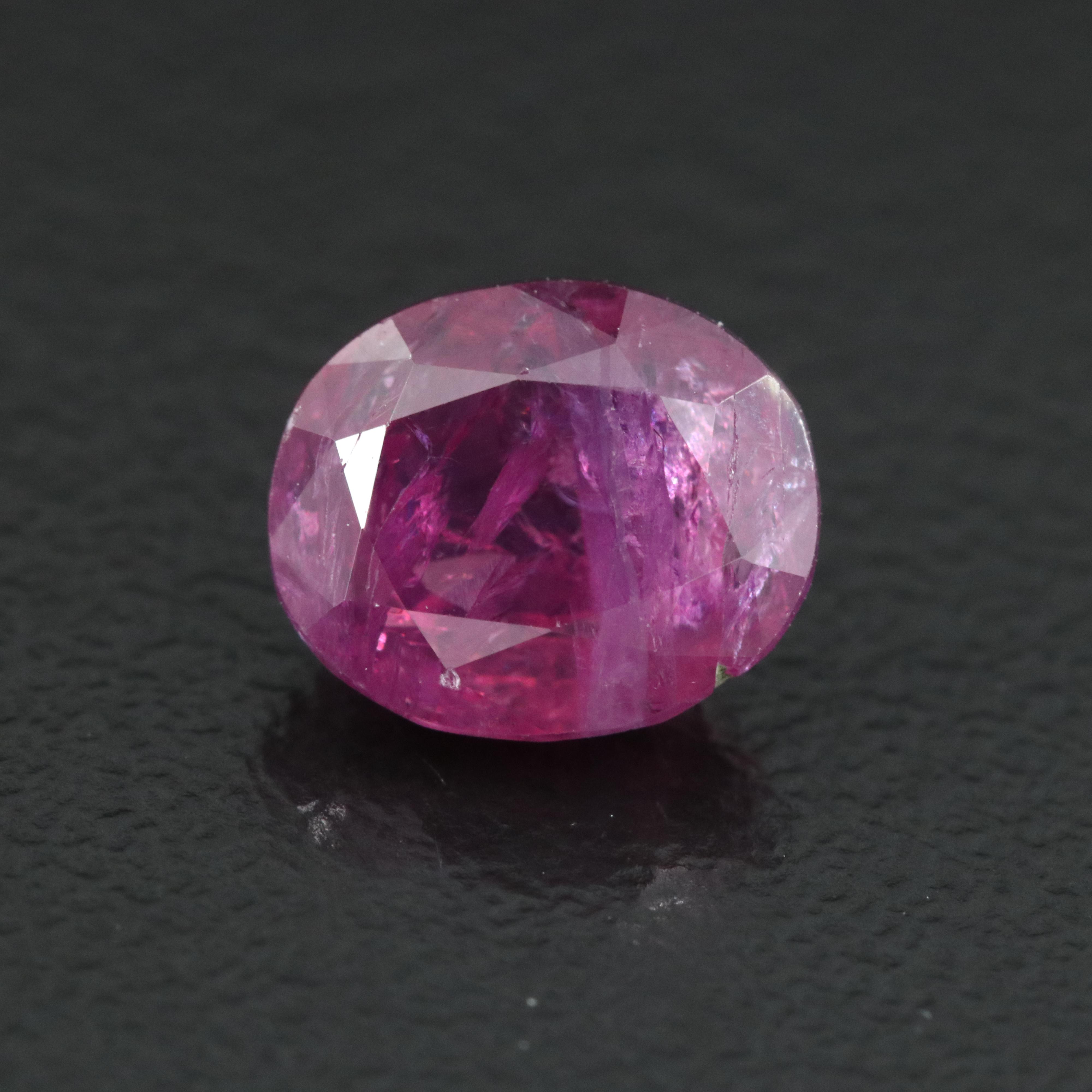 Loose 2.58 CT Kashmir Ruby with a GIA Report