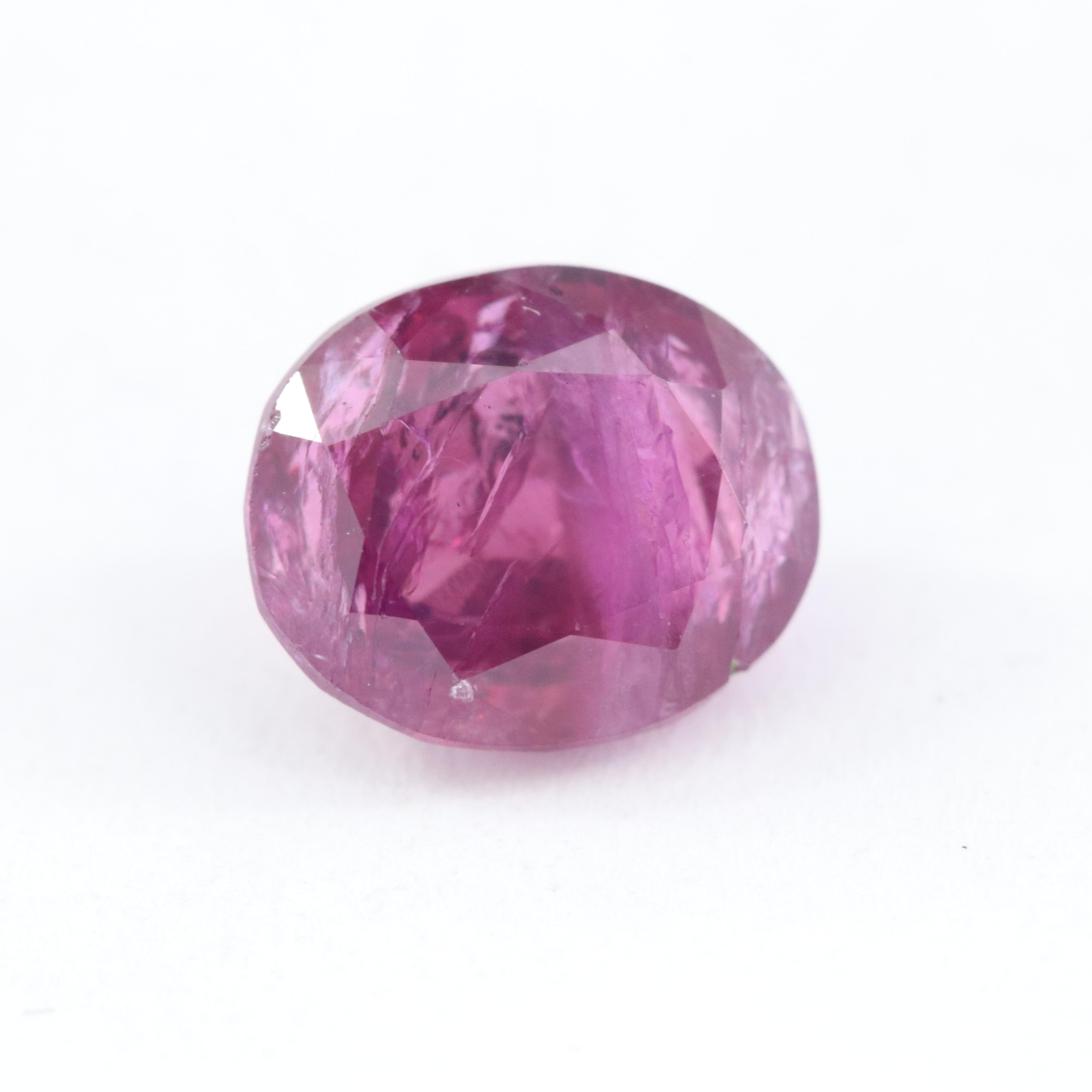 Loose 2.58 CT Kashmir Ruby with a GIA Report