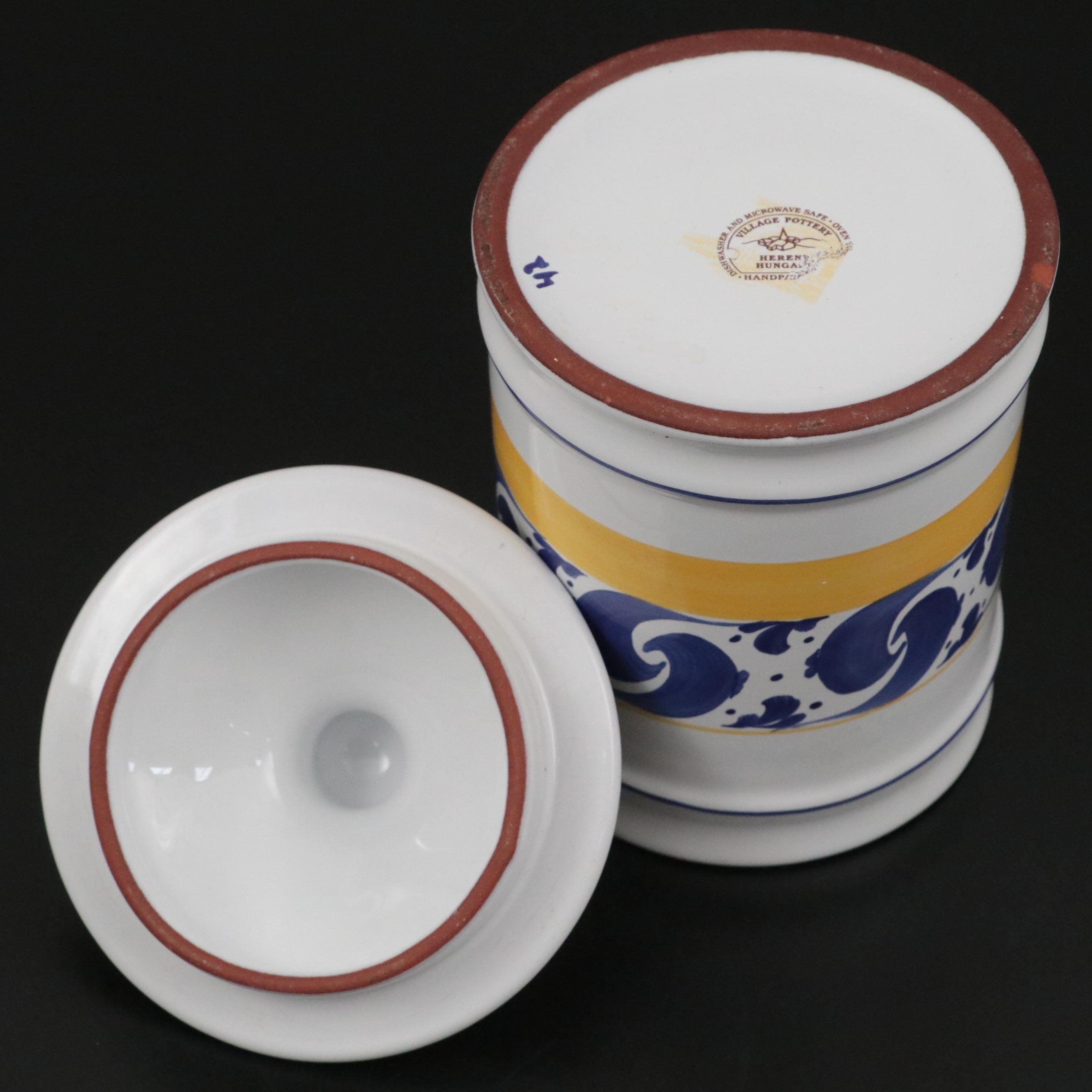 Herend Village Pottery "Splash" Canister