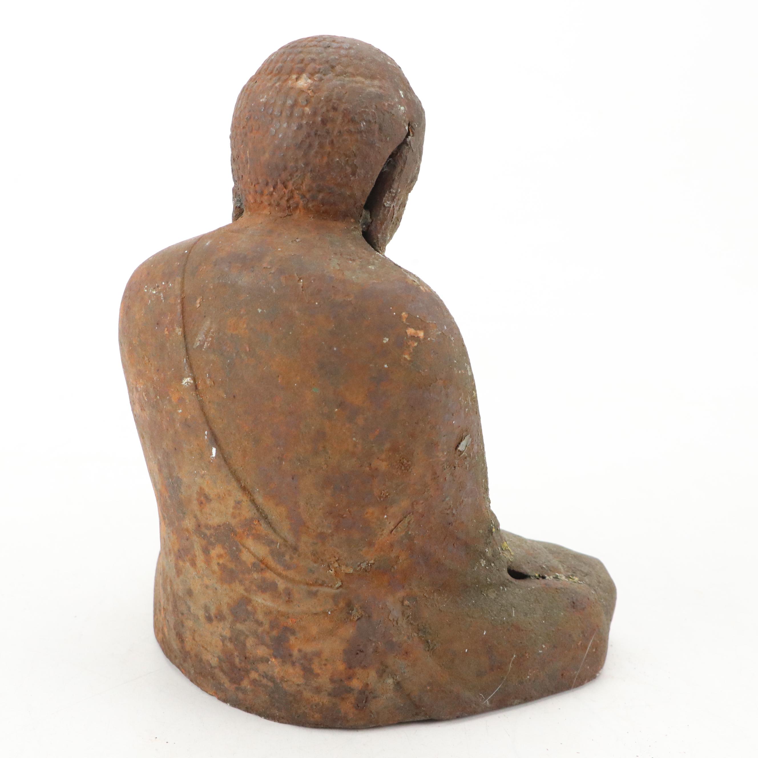 Miniature Bronze Replica of Kamakura Buddha with More Religious Figurines