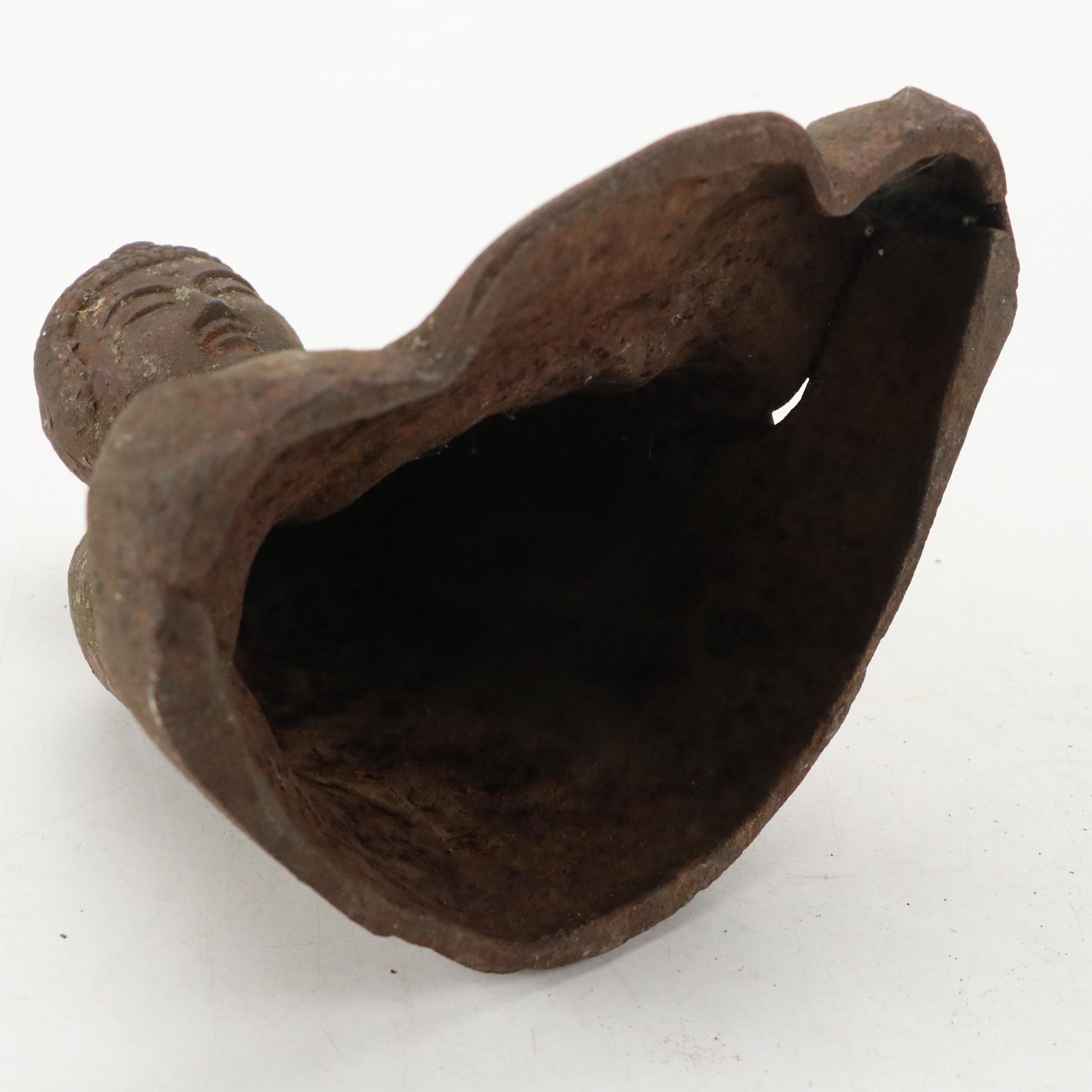 Miniature Bronze Replica of Kamakura Buddha with More Religious Figurines