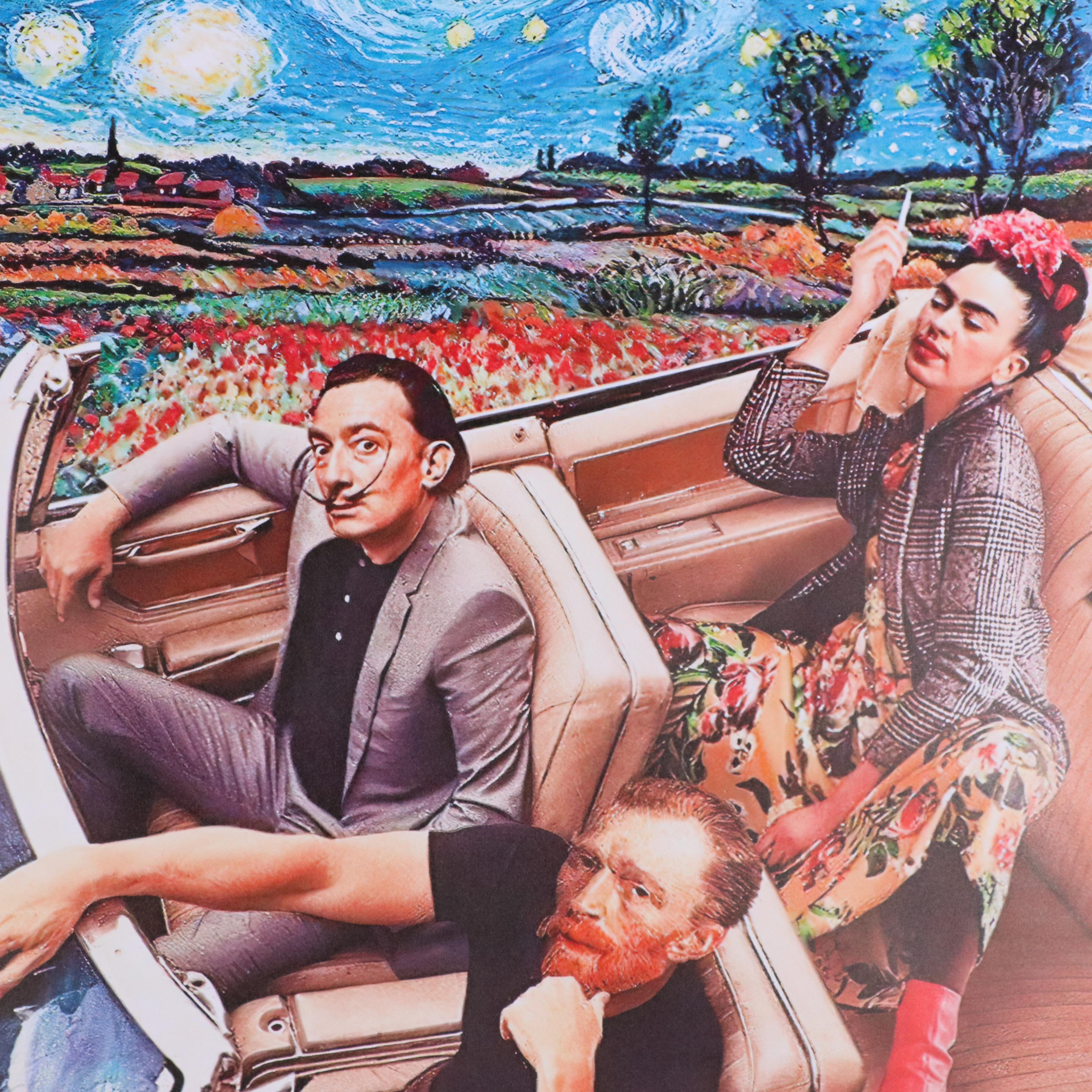 Giclée Poster of Frida Kahlo, Salvador Dalí, and Vincent Van Gogh in a