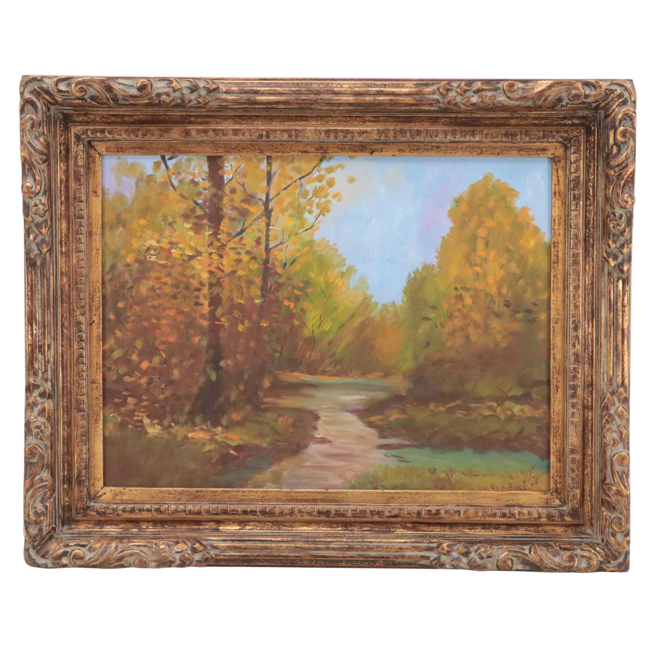 Geneva Bass Oil Painting "Peace in the Woods", 1968