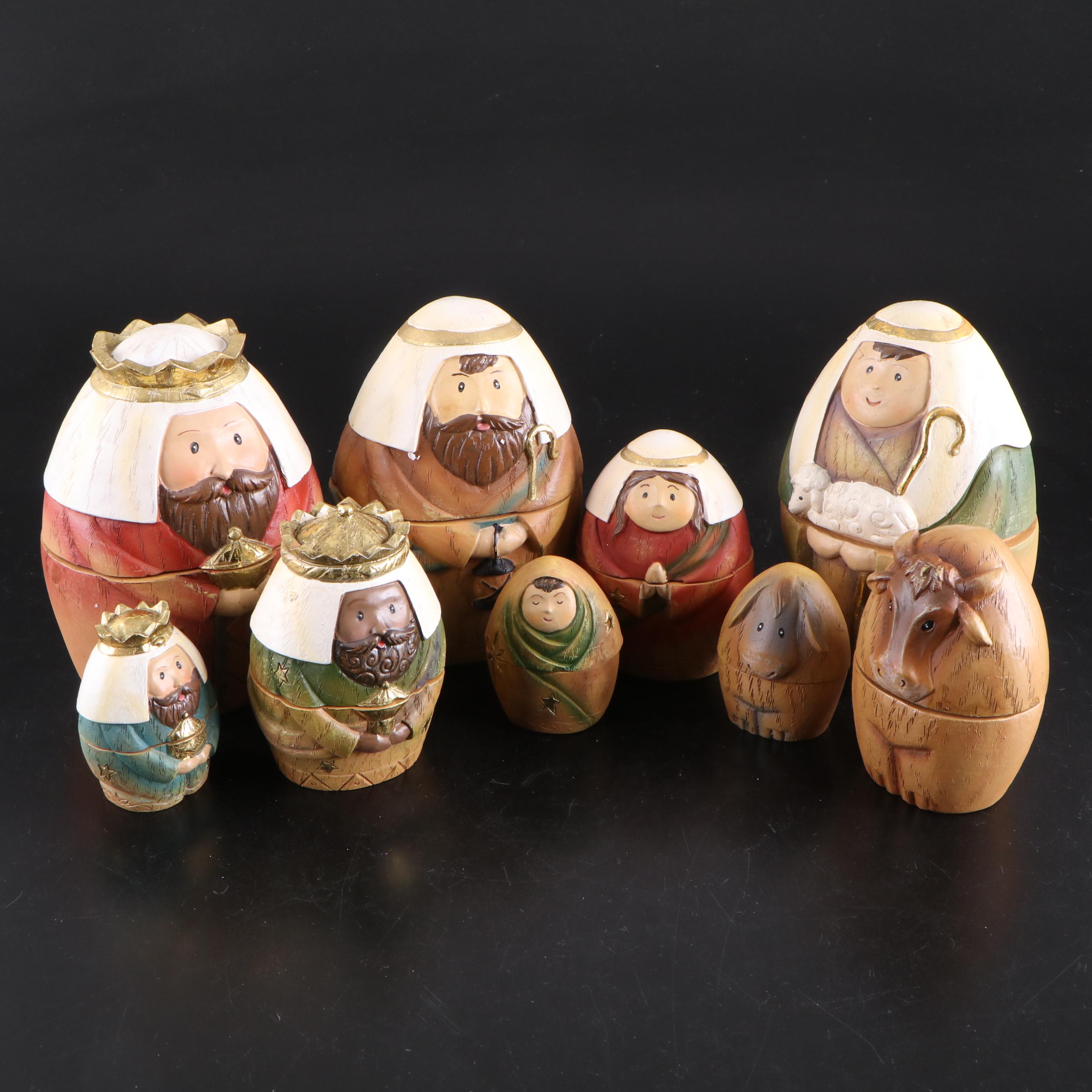 Schleich and Other Nativity Sets, Nesting Boxes and Illuminated