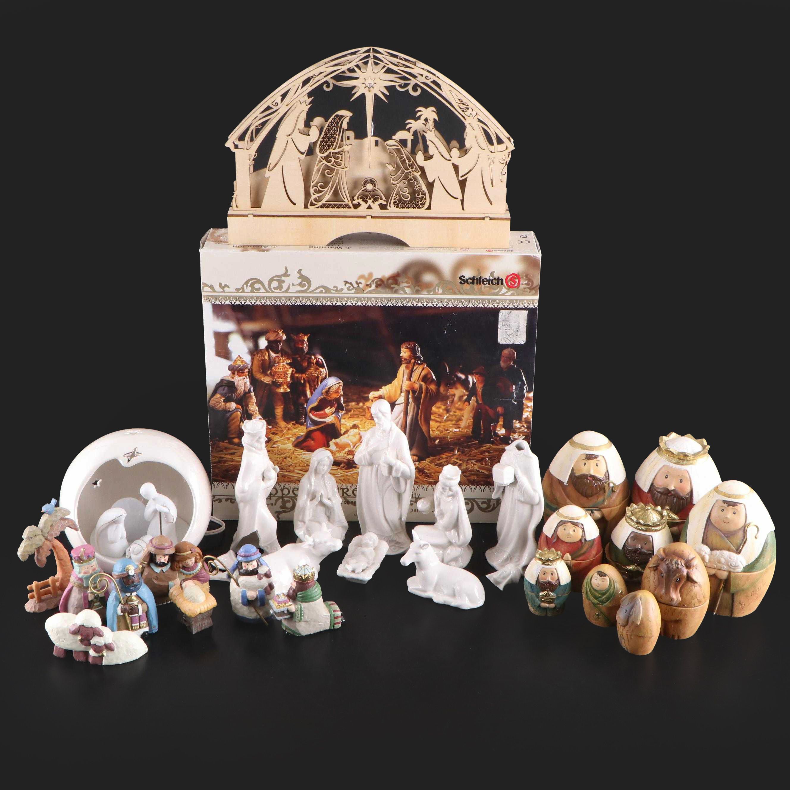 Schleich and Other Nativity Sets, Nesting Boxes and Illuminated Figurines
