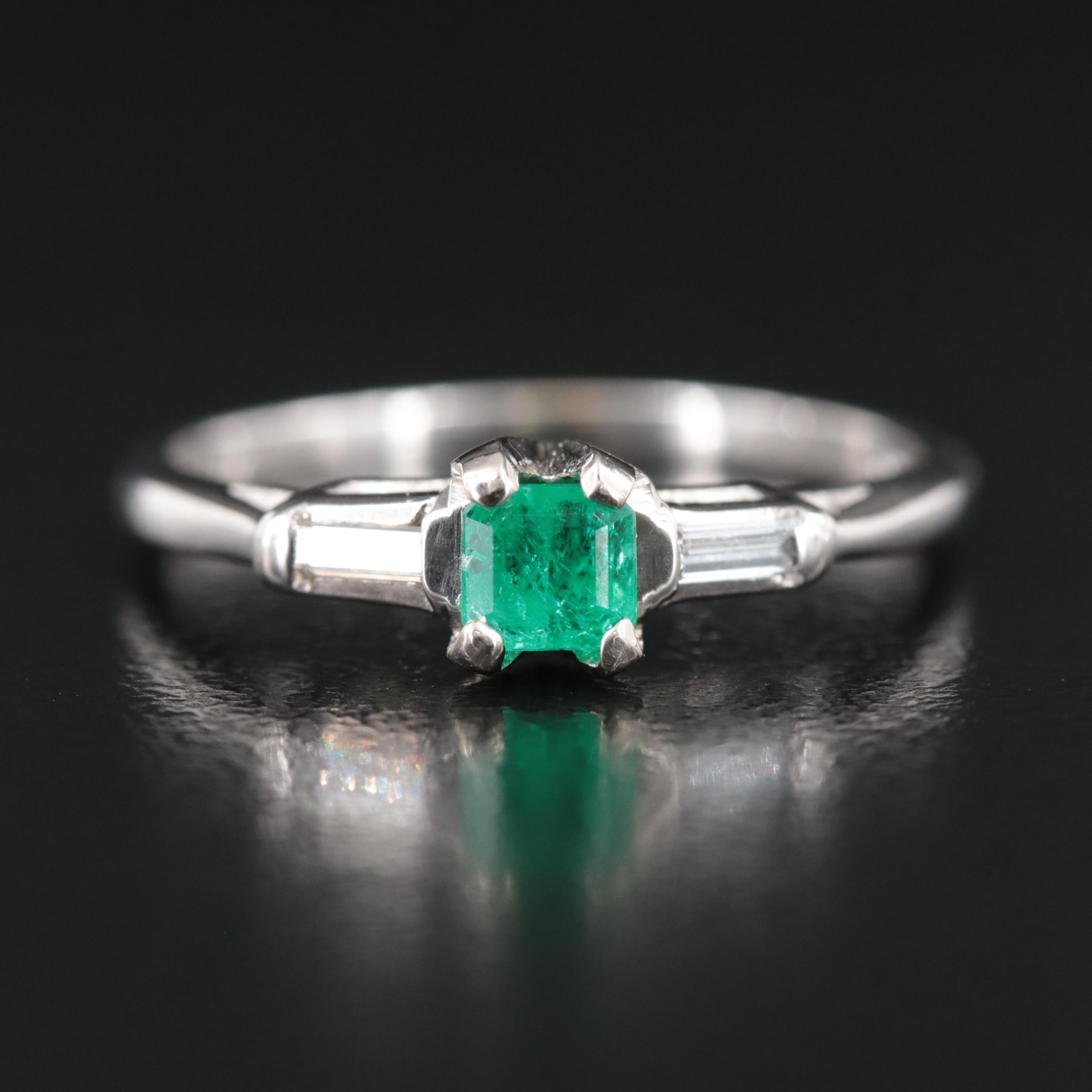 14K Emerald and Diamond Ring
