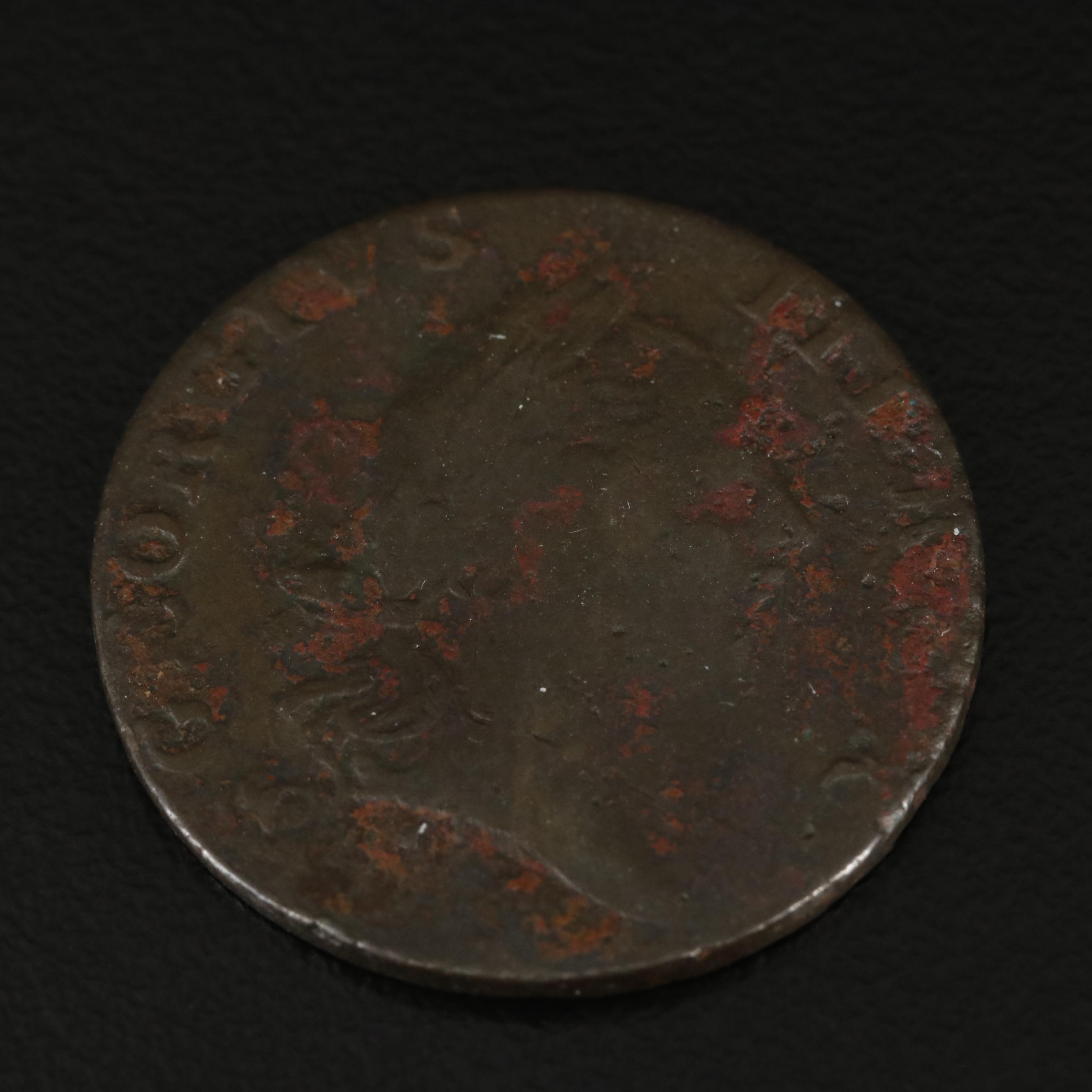 1773 Colonial Virginia Half Penny