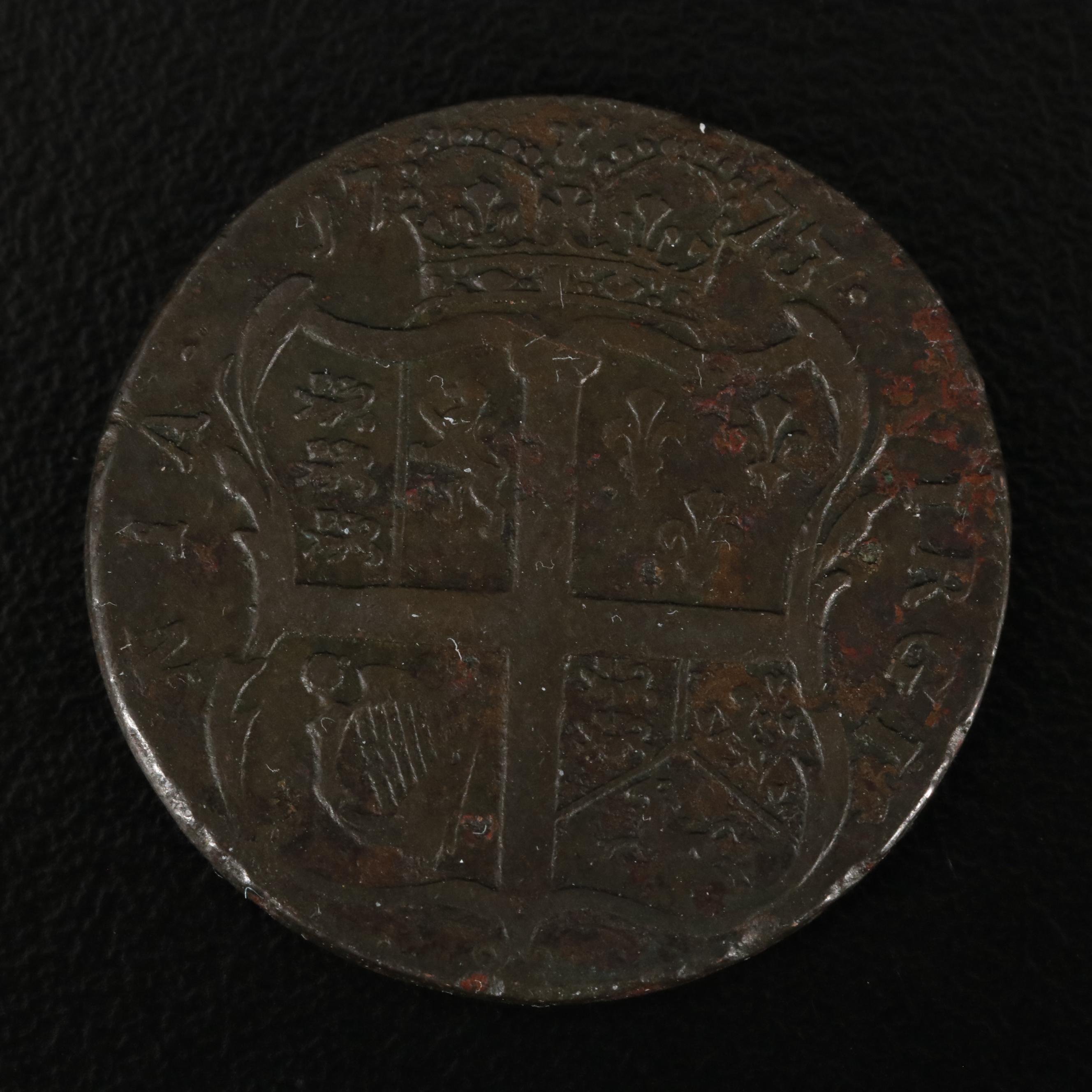 1773 Colonial Virginia Half Penny