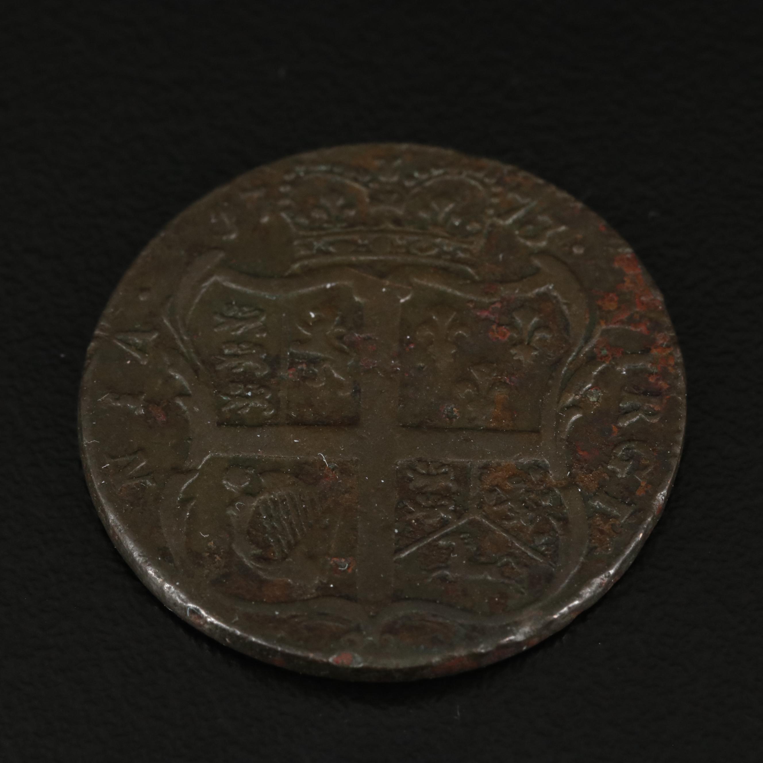 1773 Colonial Virginia Half Penny