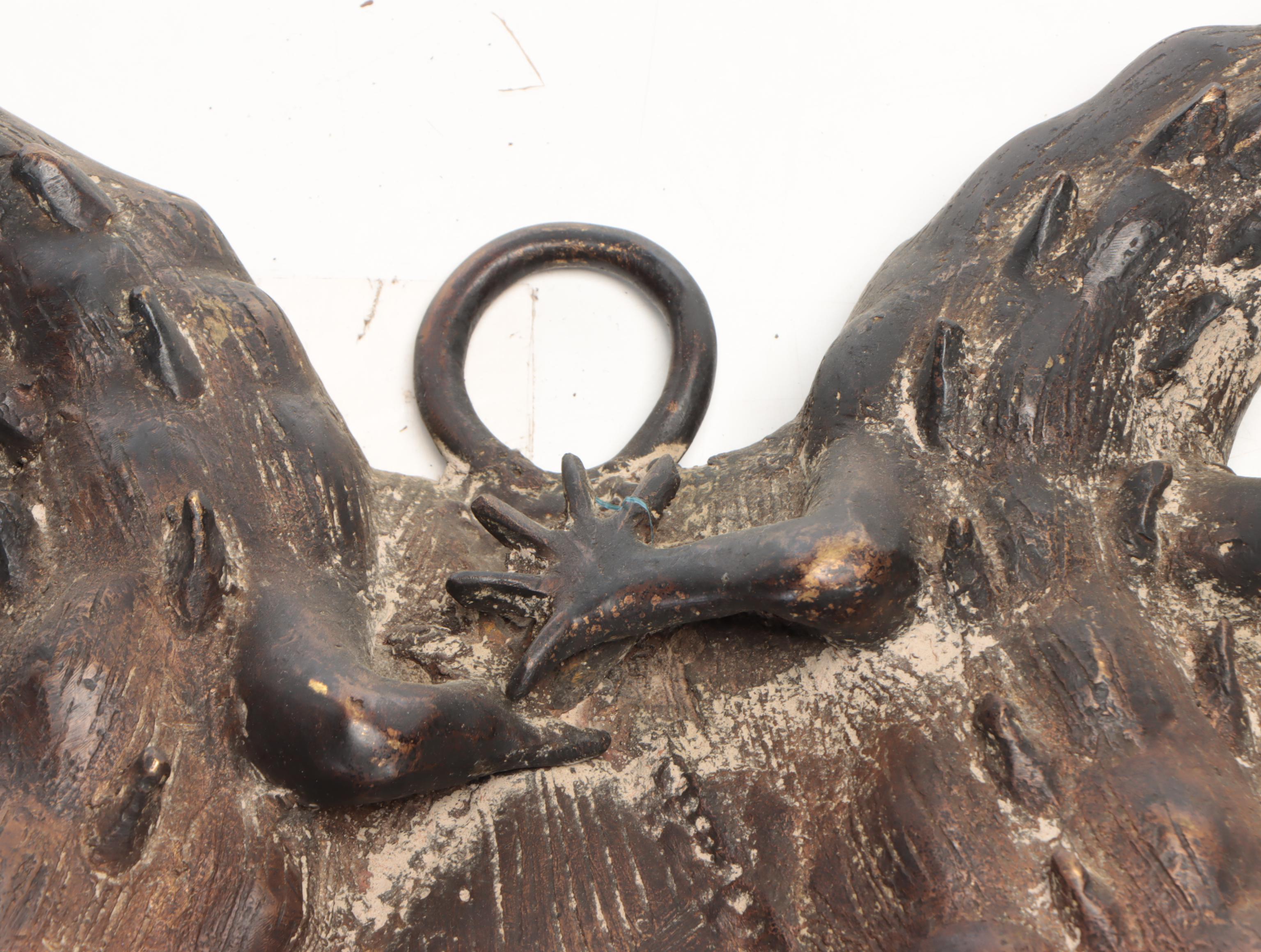 Bamun / Bamileke Style Cast Metal Double Alligator Royal Court Mask