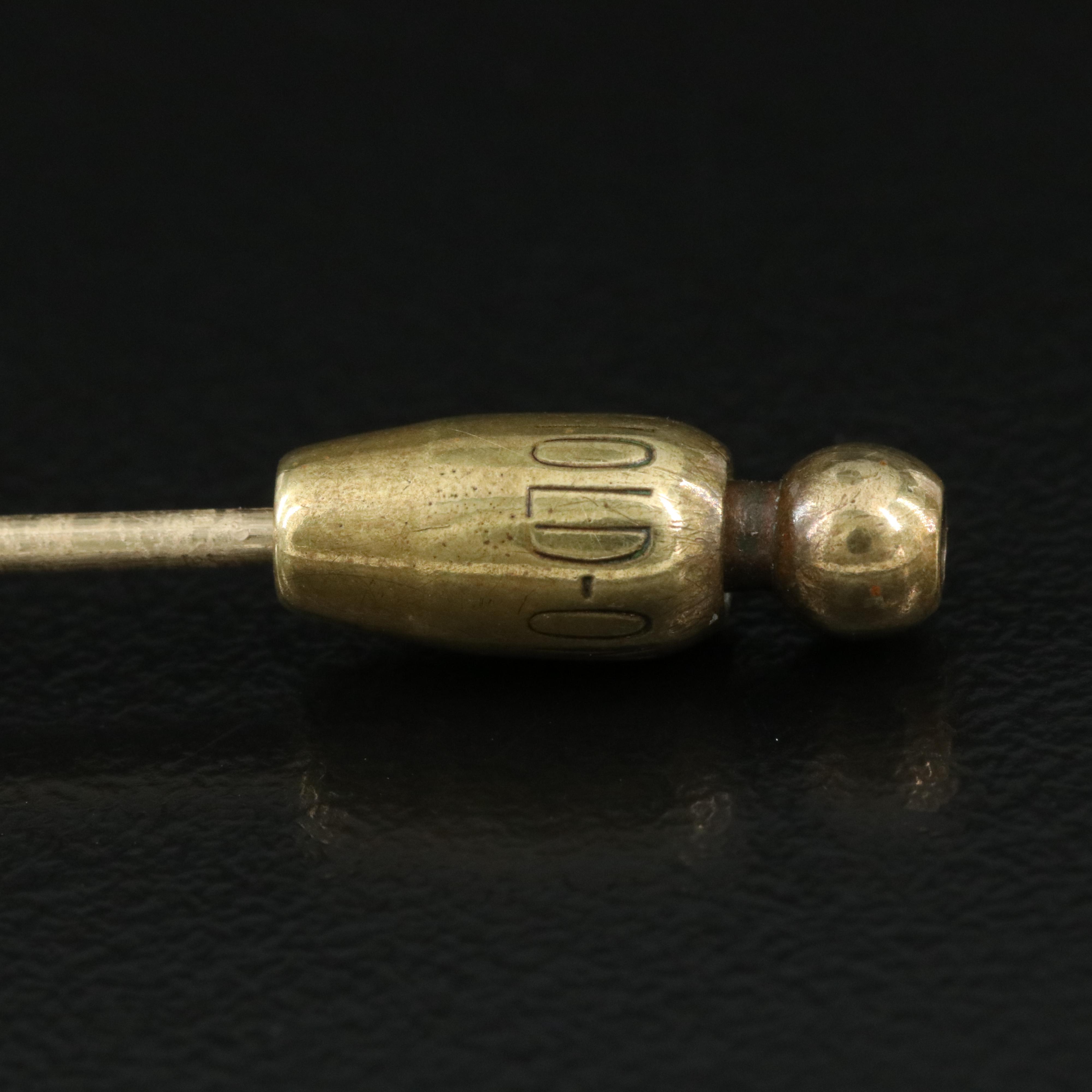 Antique 14K Turquoise, Emerald and Enamel Bell Tassel Stick Pin