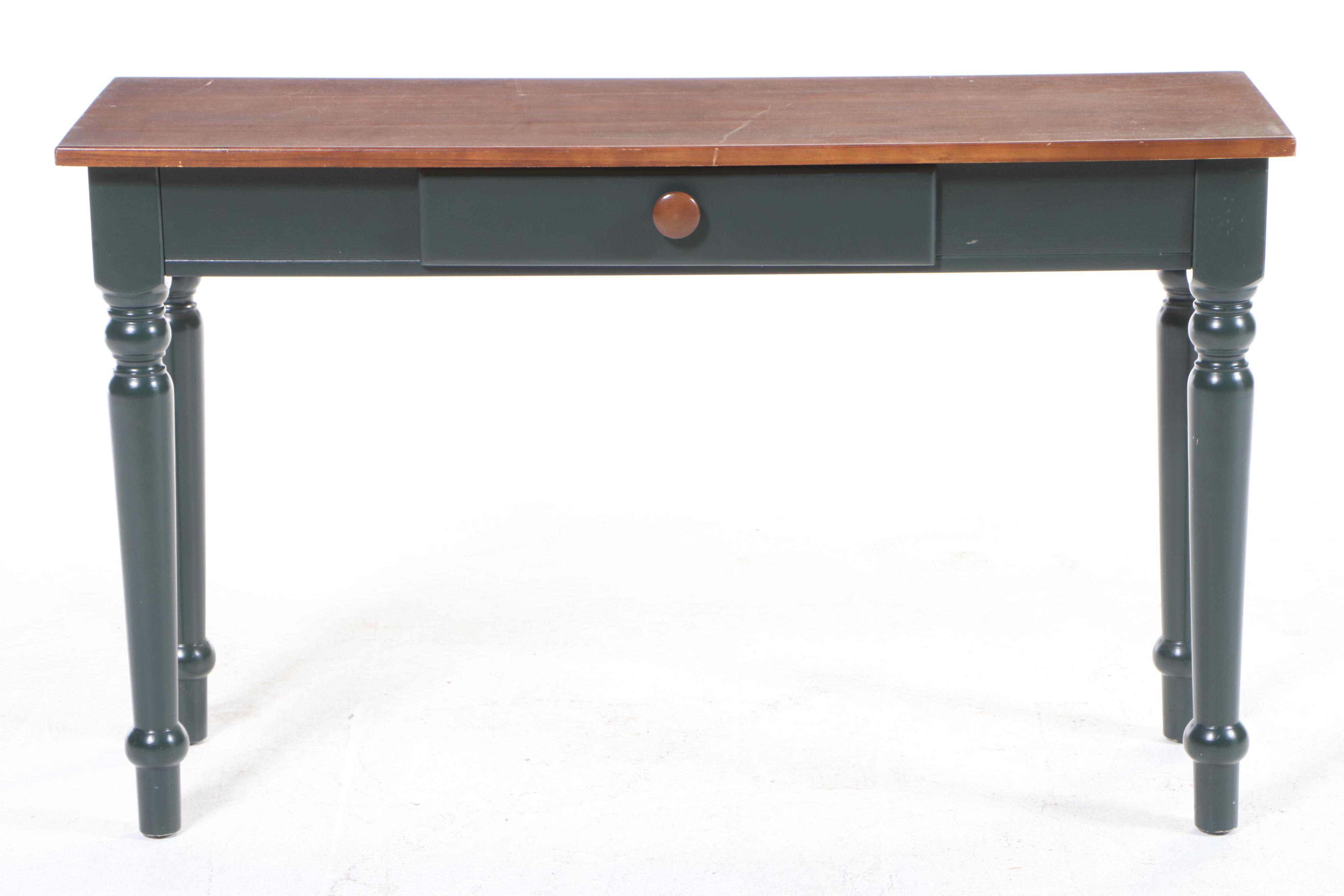 American Primitive Style Parcel-Painted Hardwood Console Table