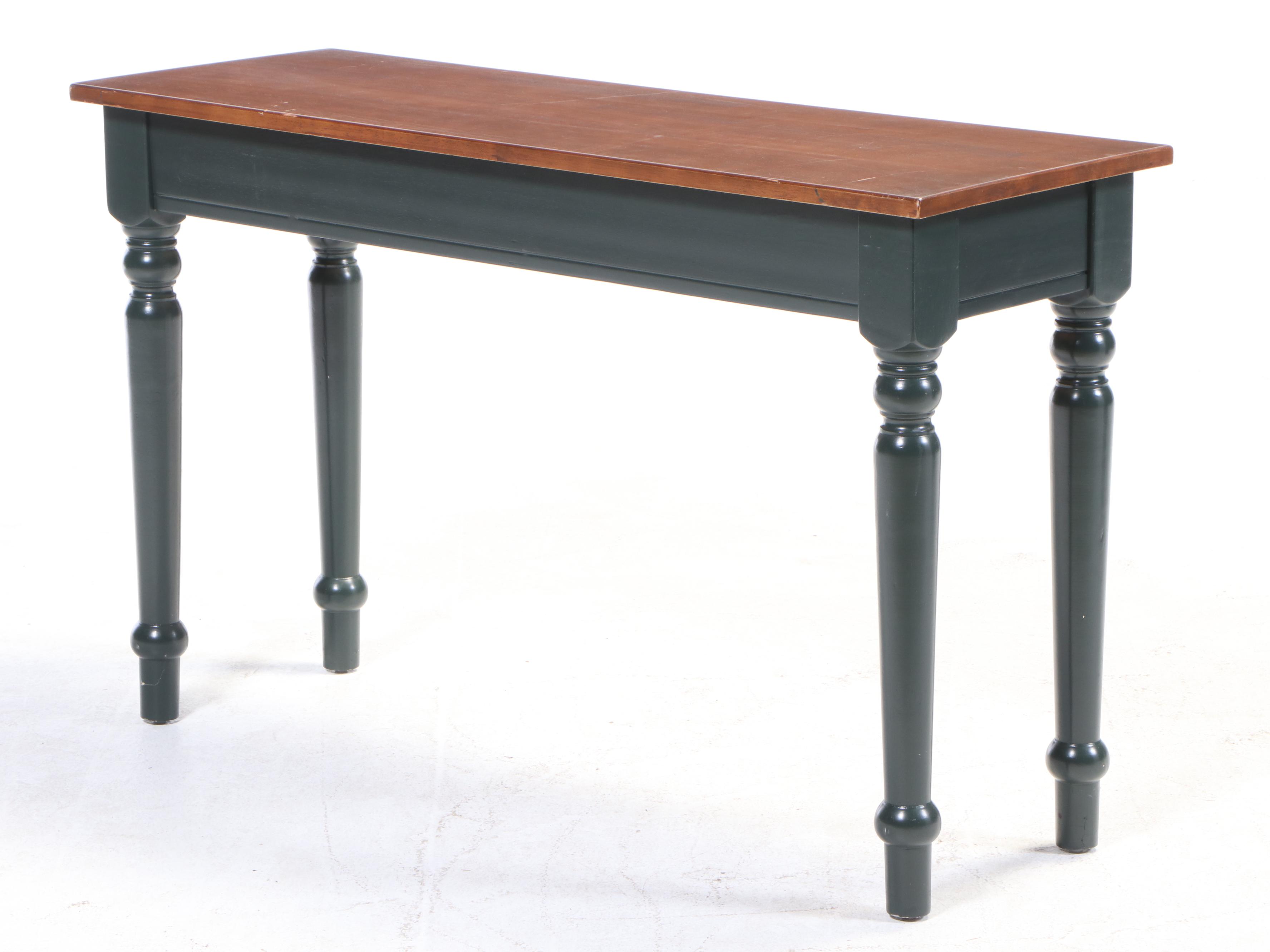 American Primitive Style Parcel-Painted Hardwood Console Table