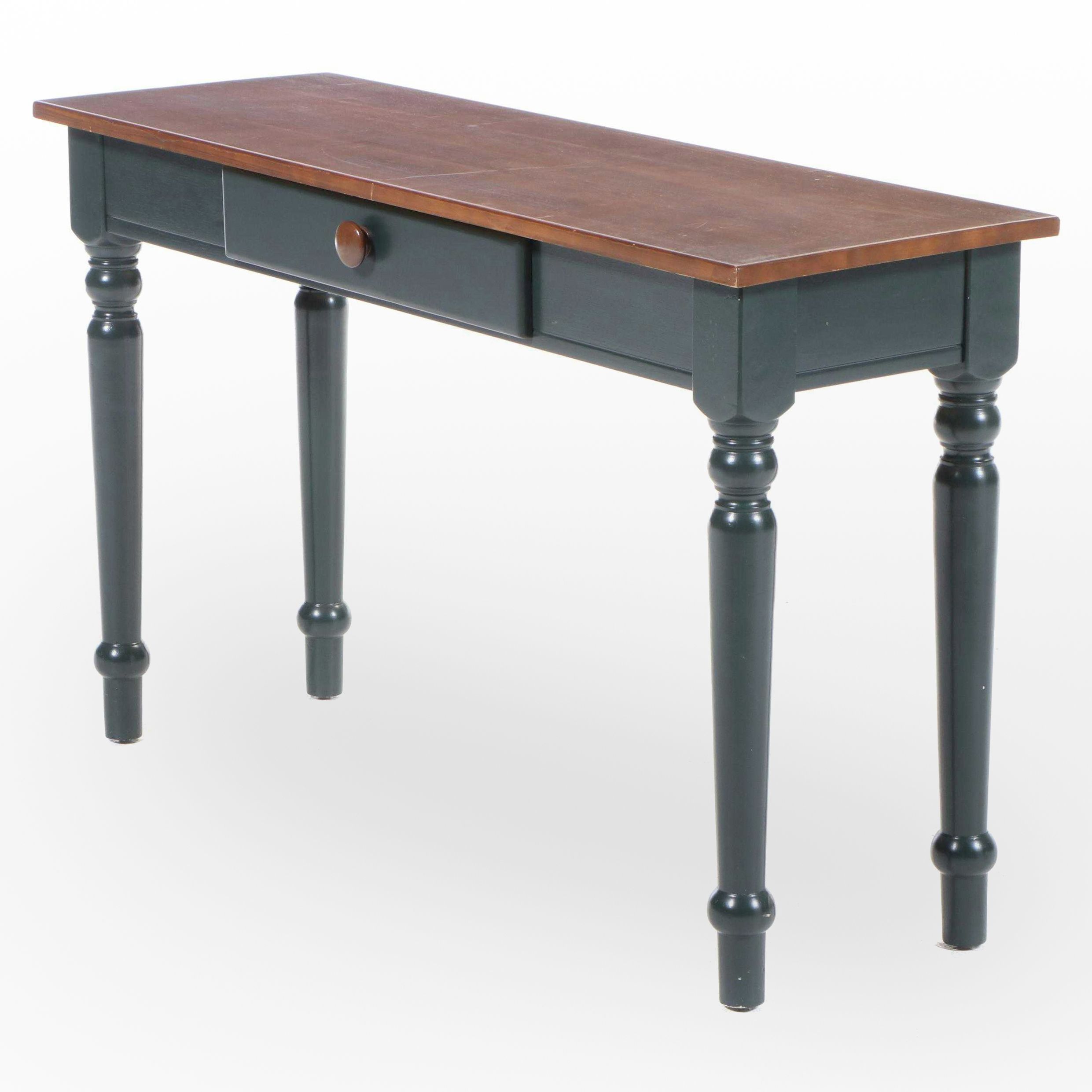American Primitive Style Parcel-Painted Hardwood Console Table