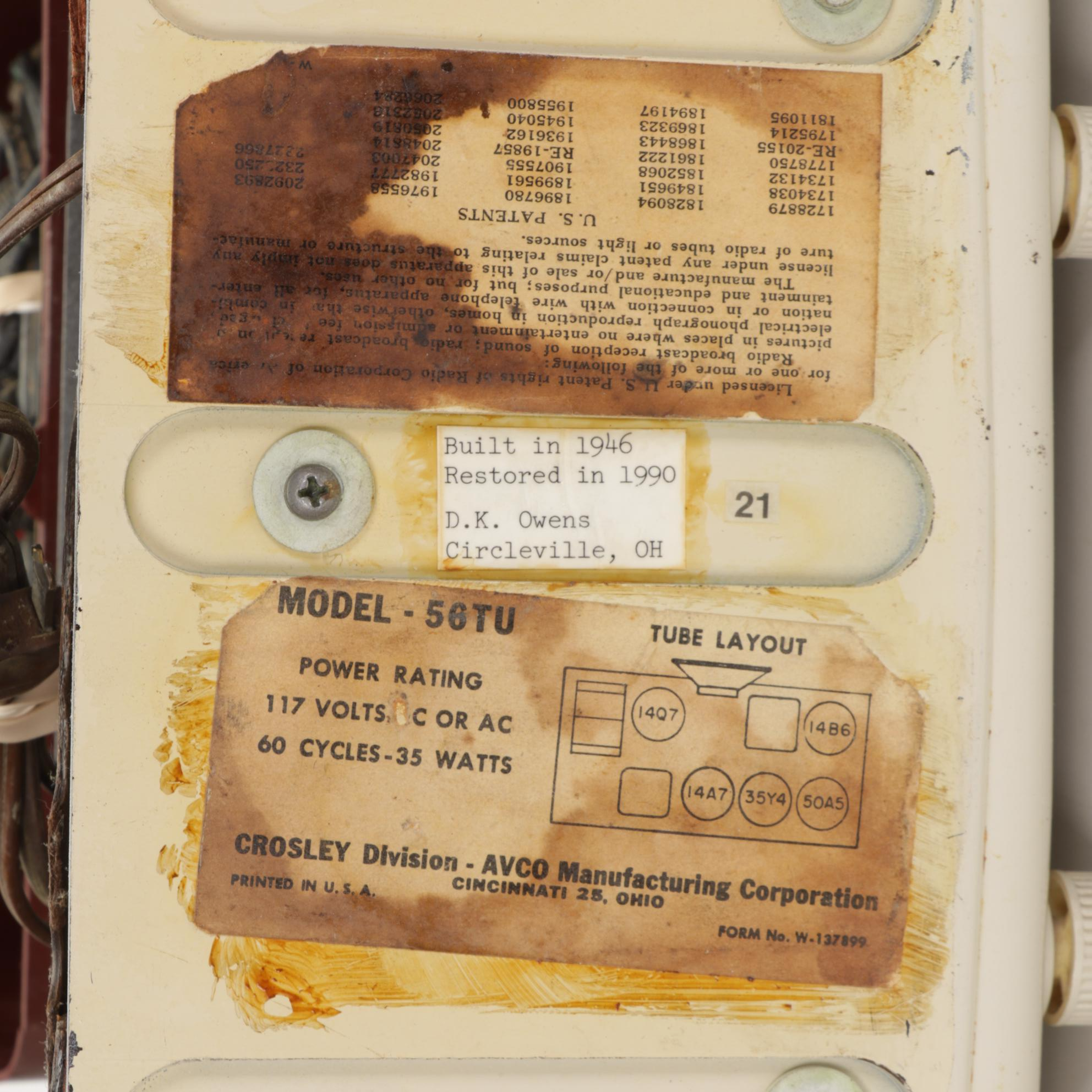 Crosley, Westinghouse, Silvertone and Setchell Carlson Tube Radios