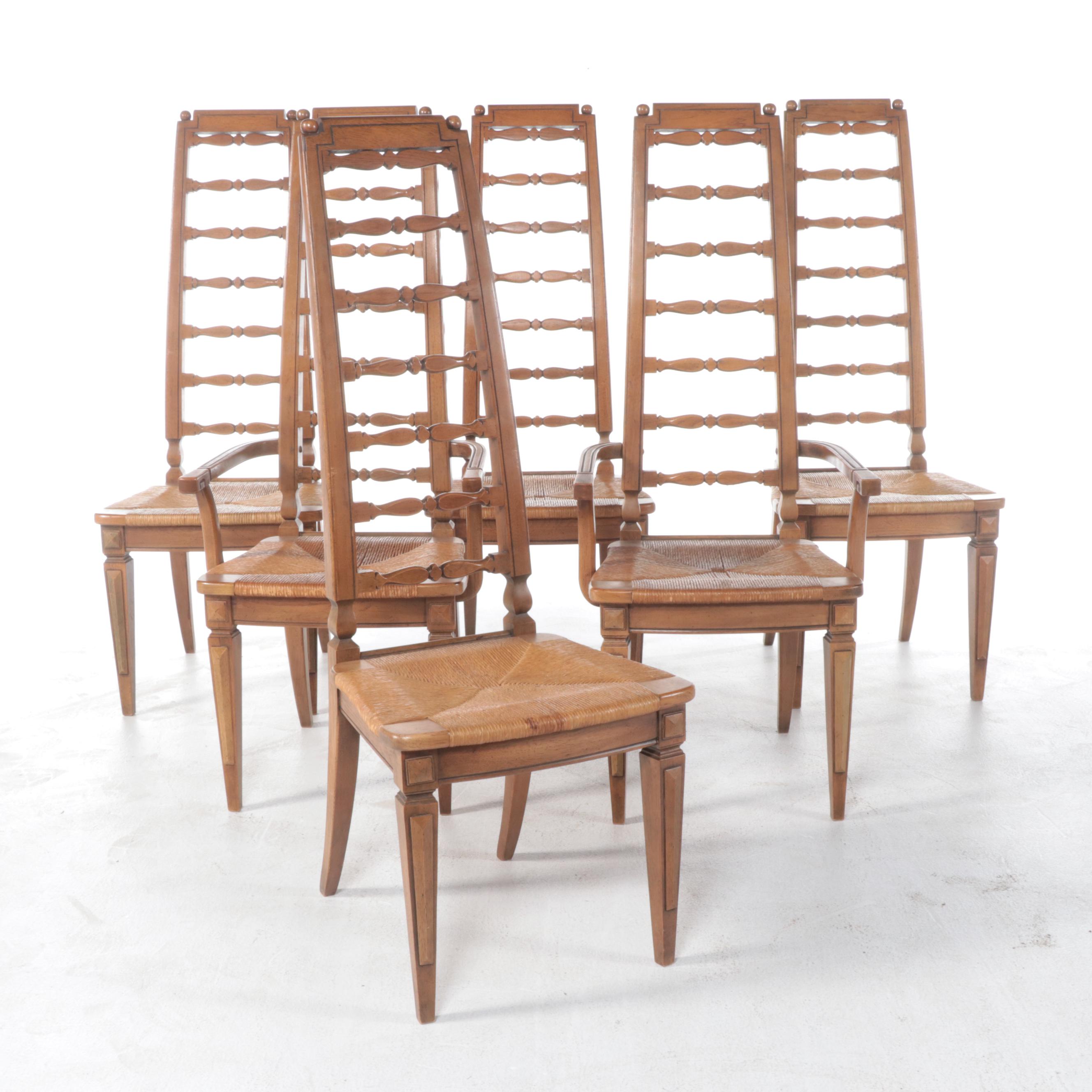 Thomasville Seven-Piece Spanish Colonial Style Iron-Mounted Pecan Dining Set