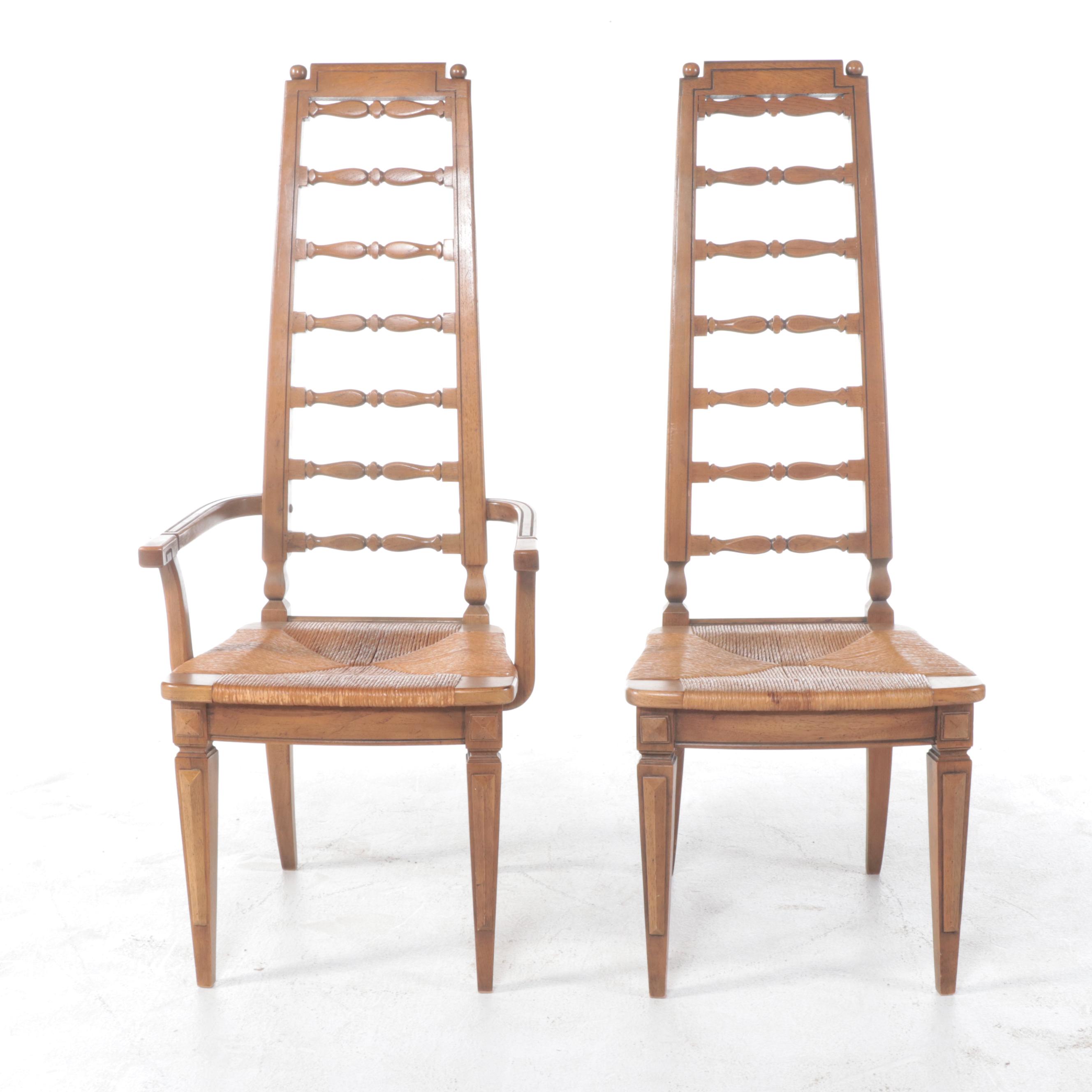 Thomasville Seven-Piece Spanish Colonial Style Iron-Mounted Pecan Dining Set