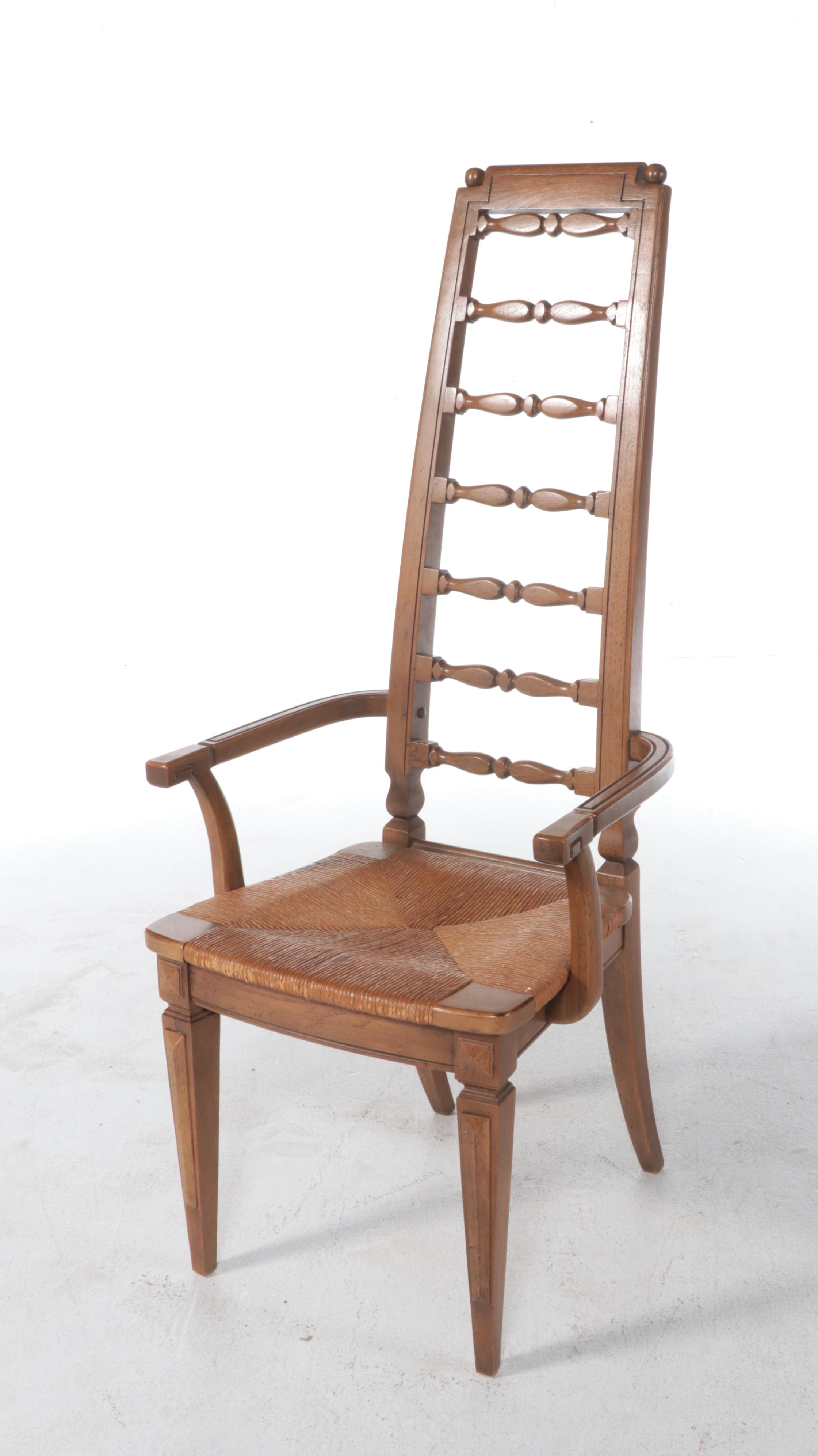 Thomasville Seven-Piece Spanish Colonial Style Iron-Mounted Pecan Dining Set