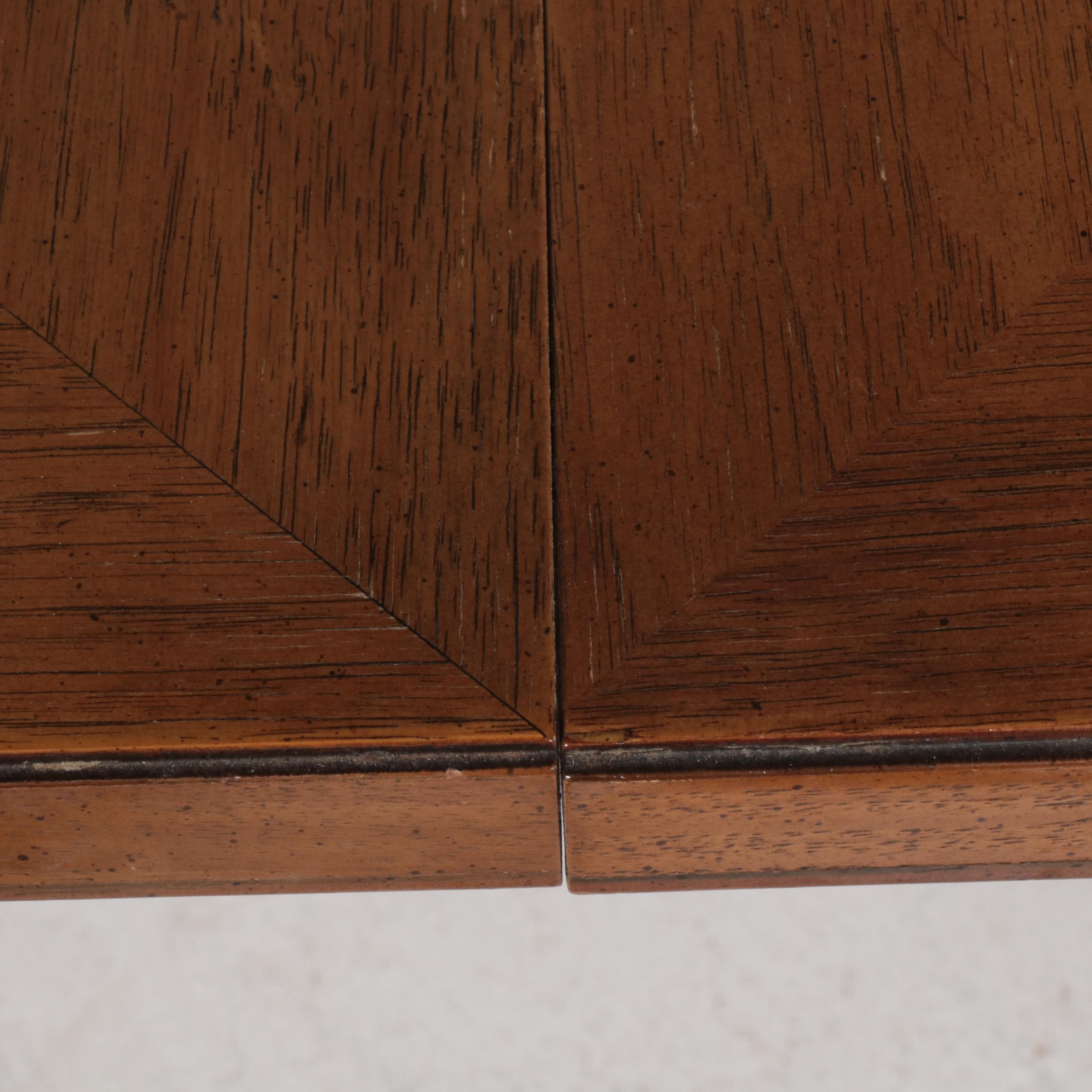 Thomasville Seven-Piece Spanish Colonial Style Iron-Mounted Pecan Dining Set