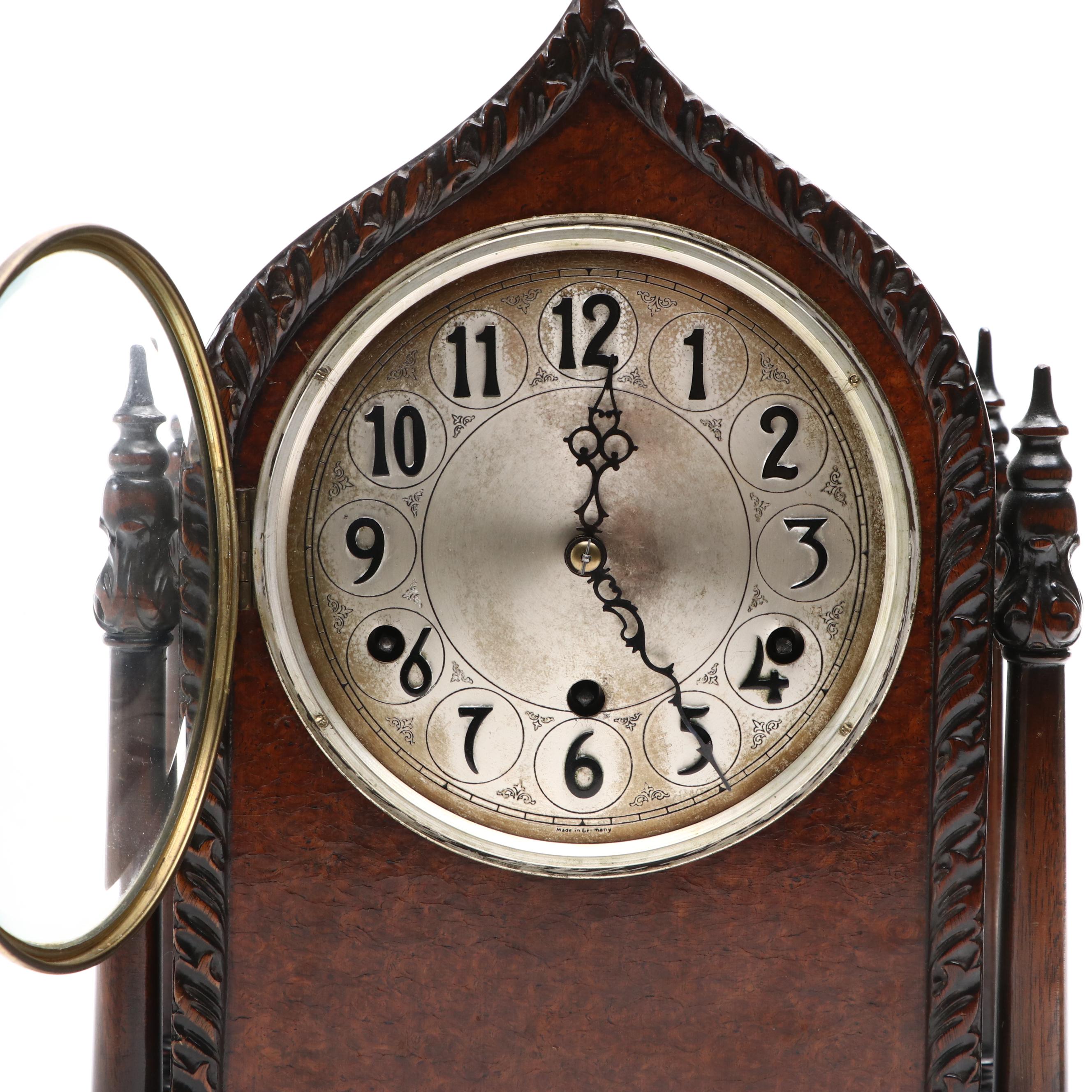 Herman Miller German Wooden Mantel Clock, Early to Mid-20th Century