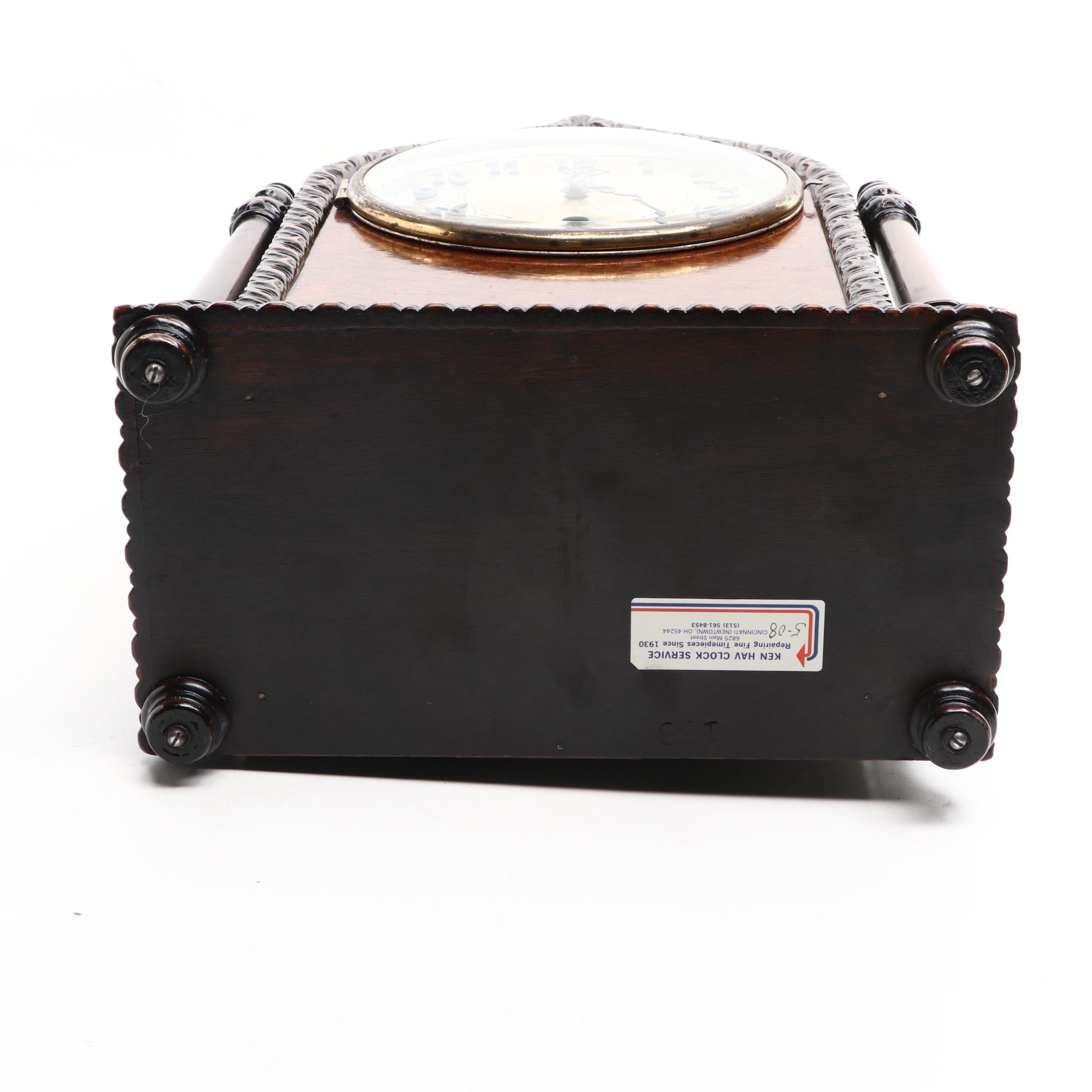 Herman Miller German Wooden Mantel Clock, Early to Mid-20th Century