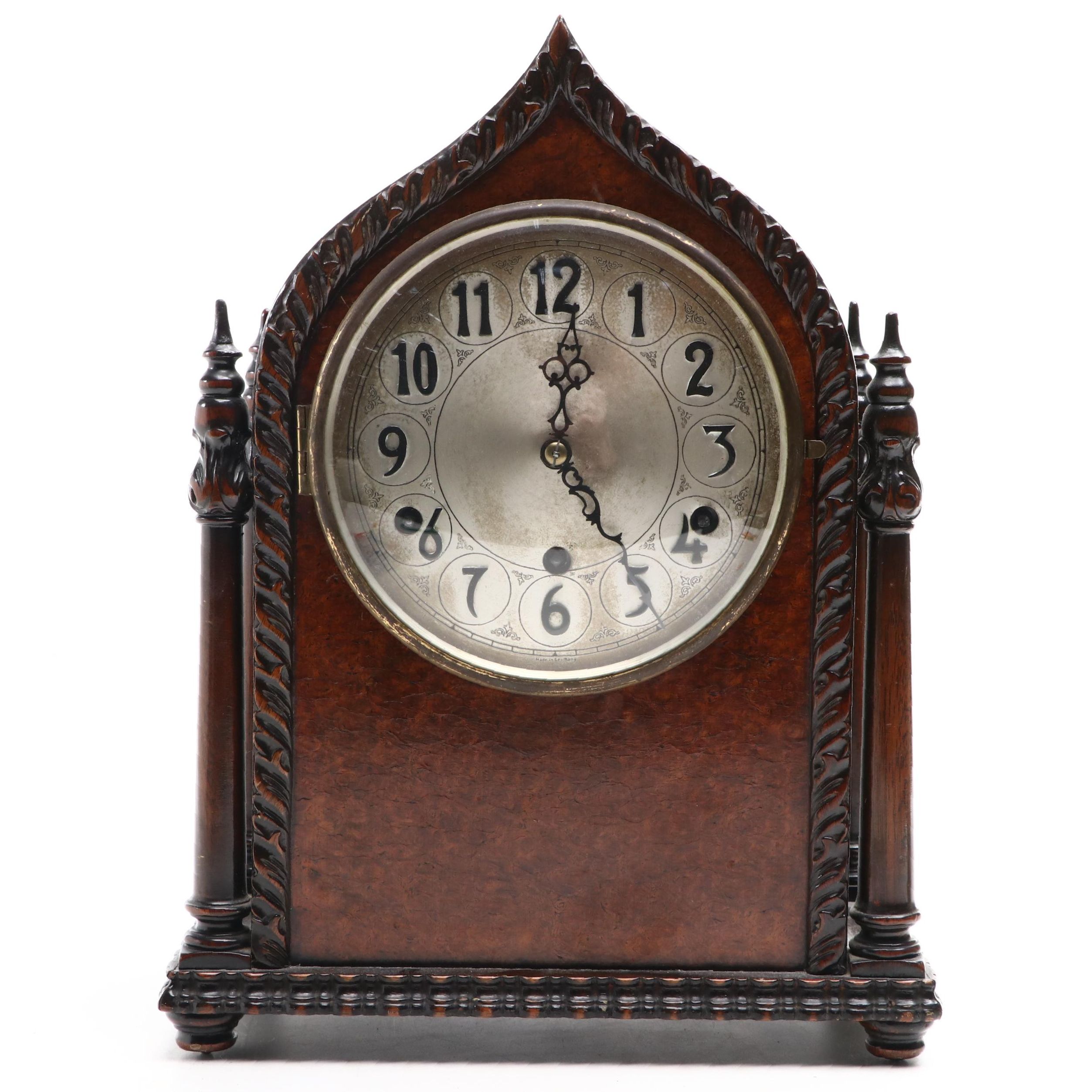 Herman Miller German Wooden Mantel Clock, Early to Mid-20th Century