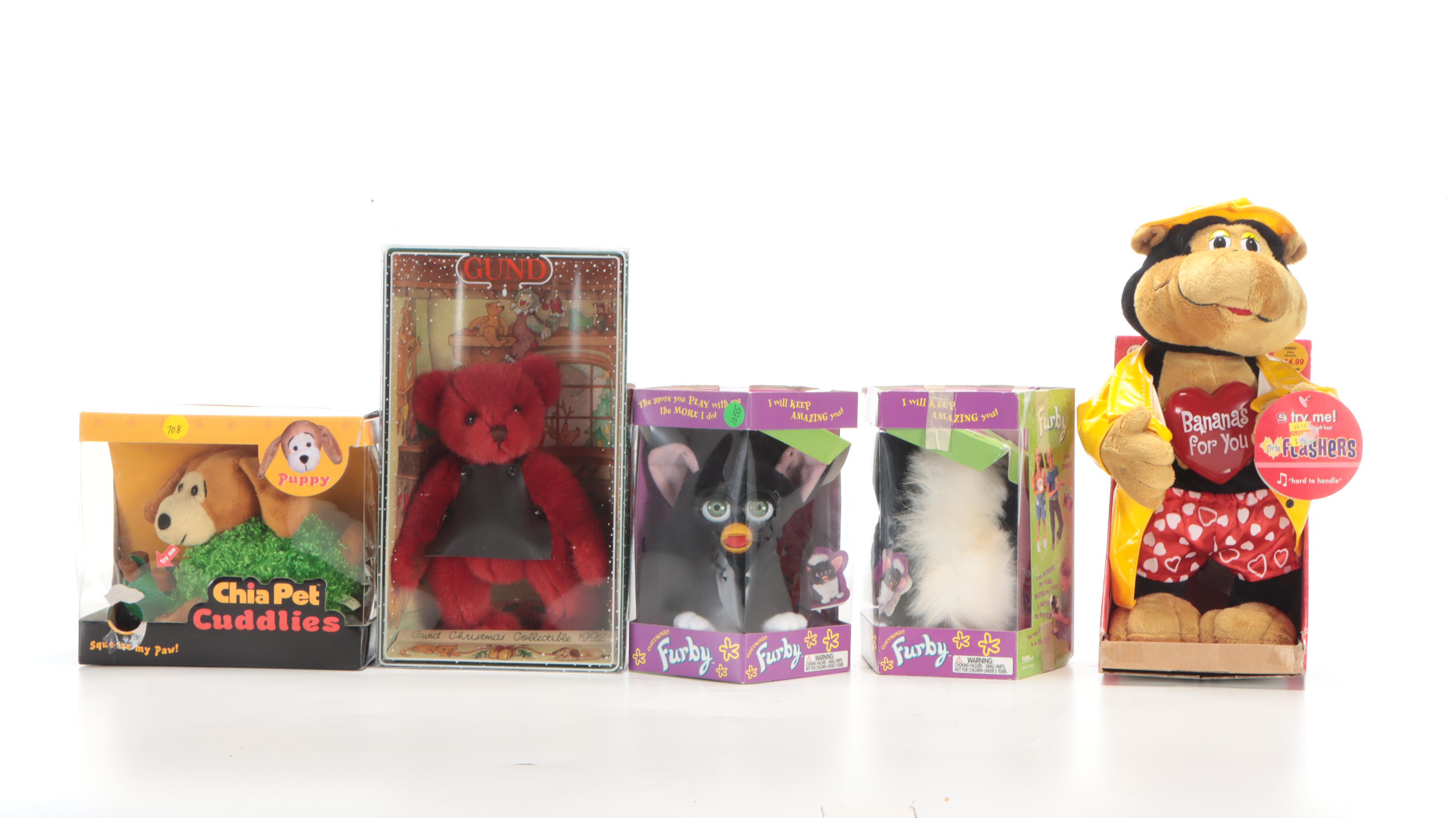 Walt Disney "Skippy", Tiger "Furby", and Other Stuffed Animal Toys, Late 20th C.