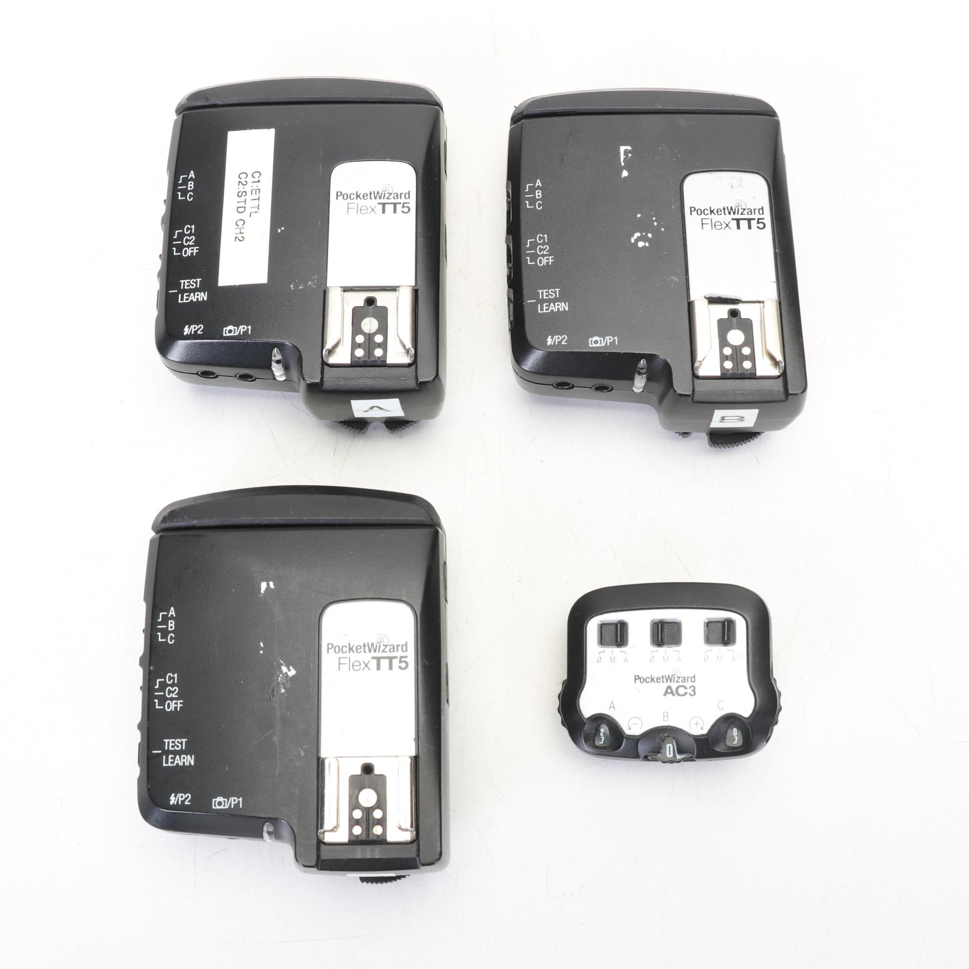 3 PocketWizard FlexTT5-Nikon Autosensing Transceivers and a AC3 Zone Controller