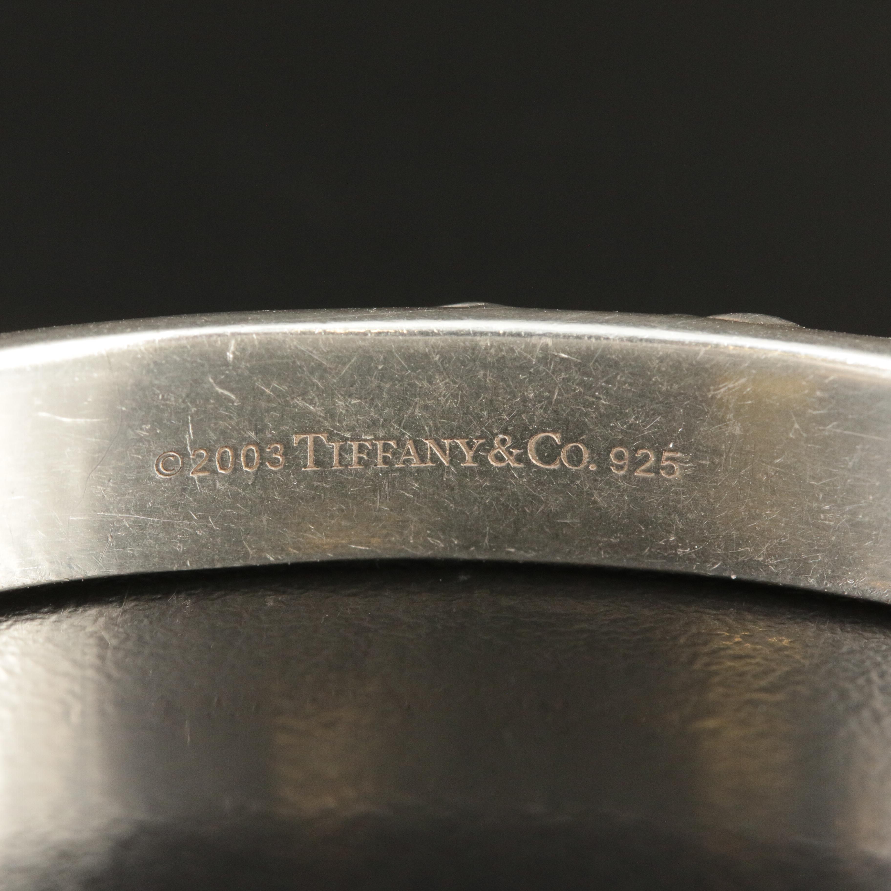 Tiffany & Co. Sterling "Nature" Rose Flower Hinged Bracelet