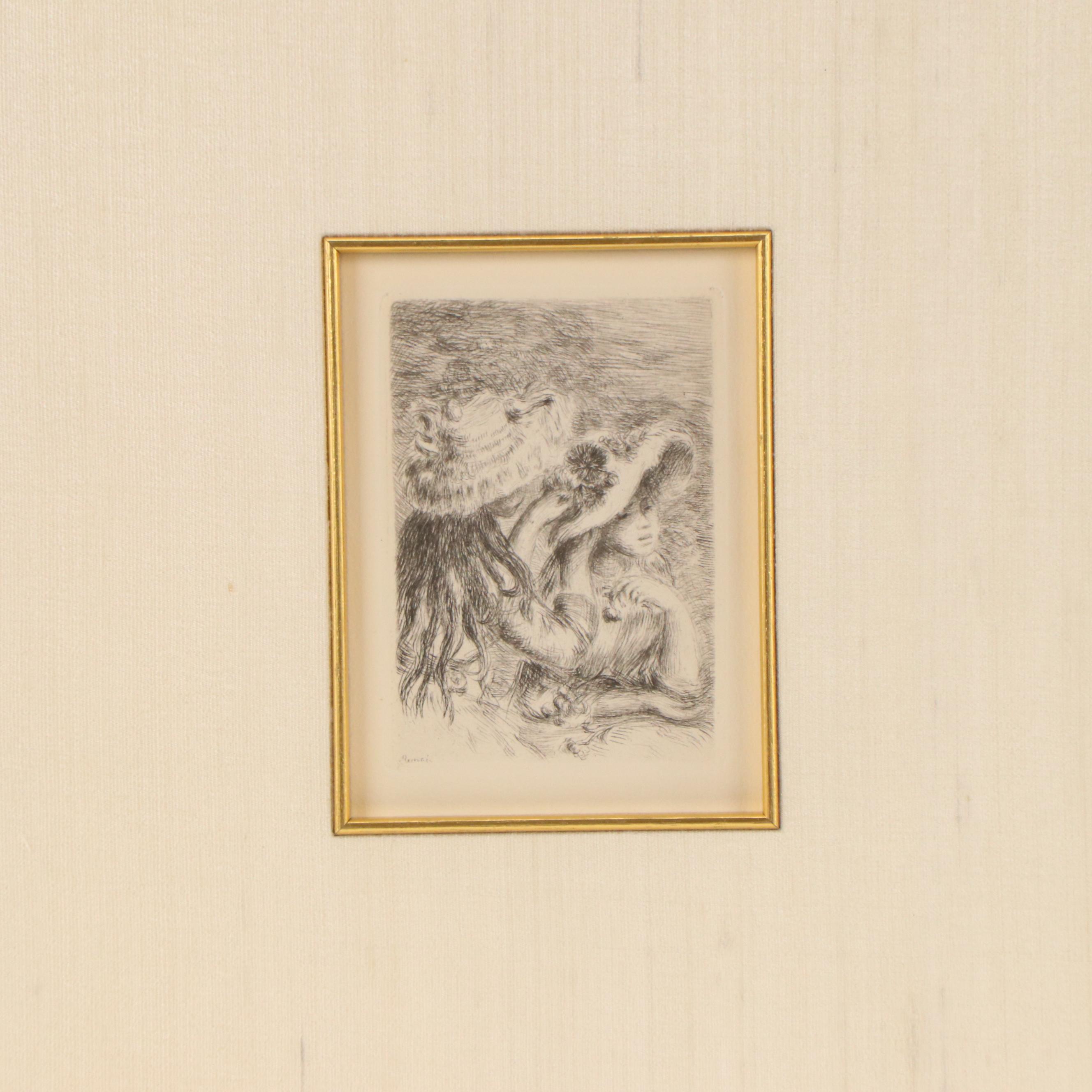 Pierre-Auguste Renoir Restrike Etching "Le Chapeau Épinglé"